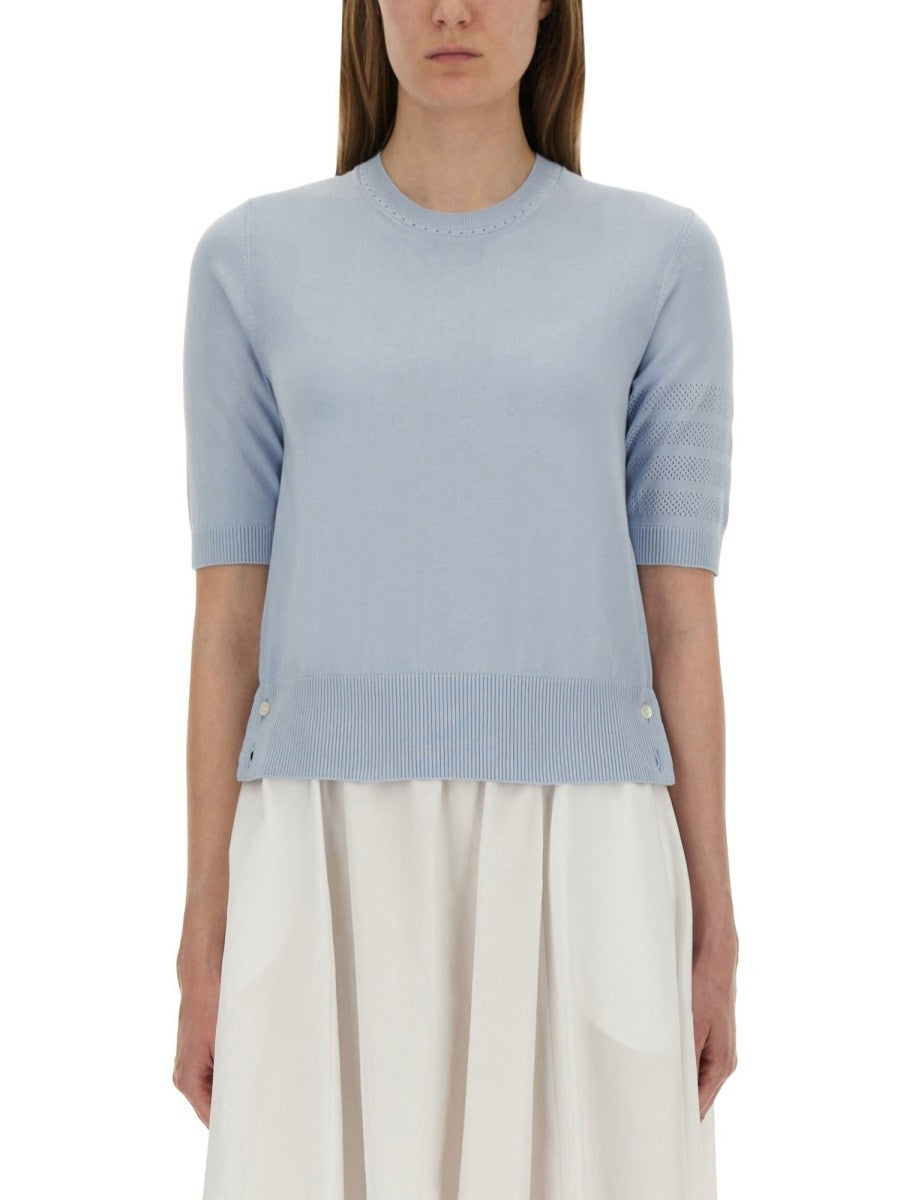 THOM BROWNE "4-BAR" KNITTED T-SHIRT