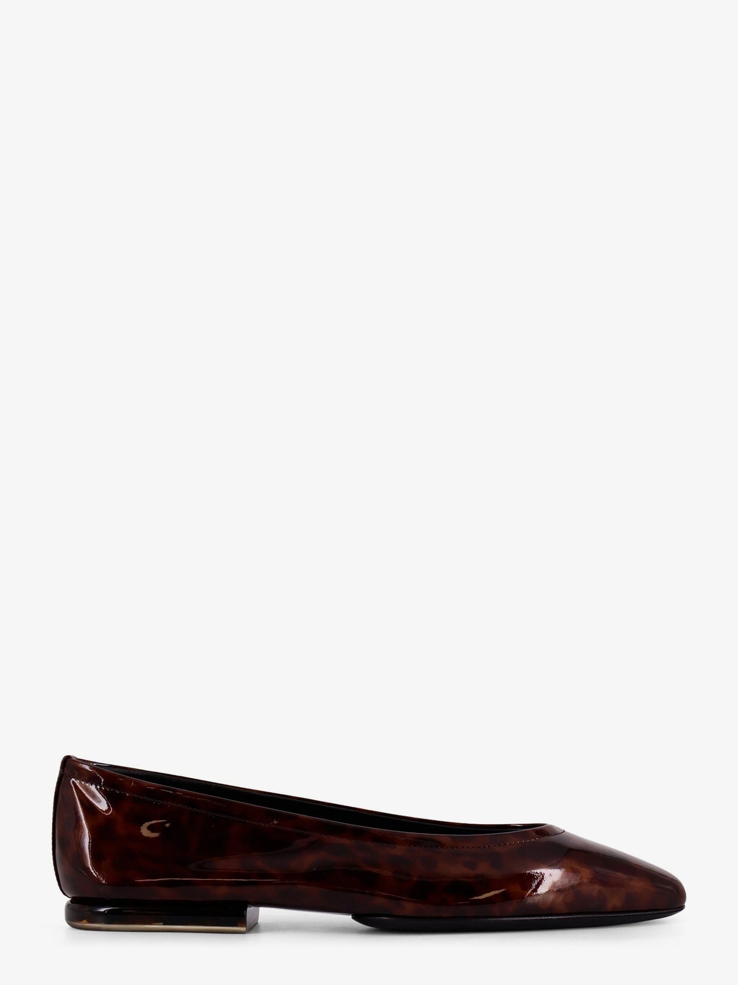 LORO PIANA Animalier patent leather ballerinas