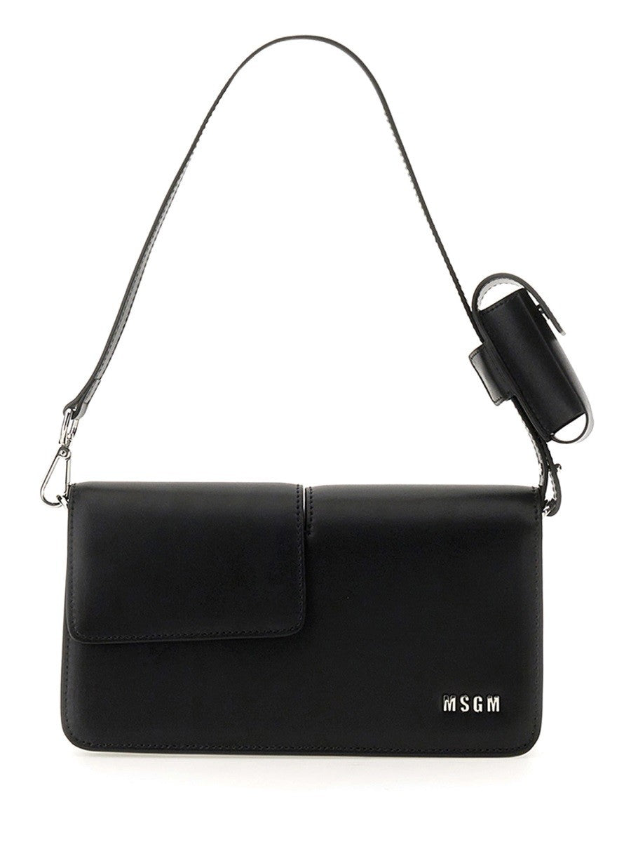 msgm BAGUETTE BAG WITH DOUBLE FLAP AND LOGO