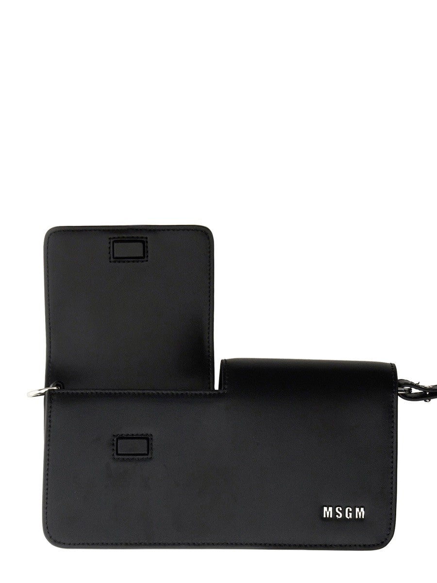 msgm BAGUETTE BAG WITH DOUBLE FLAP AND LOGO
