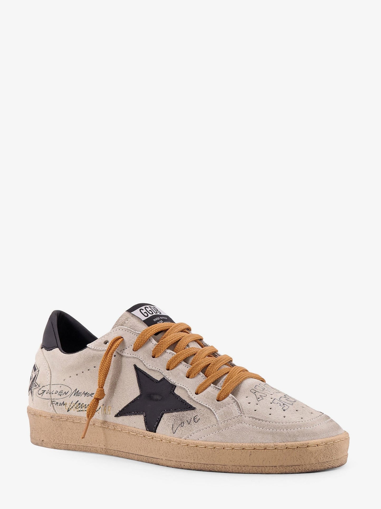 Golden Goose Deluxe Brand Ball Star low-top leather sneakers with used effect