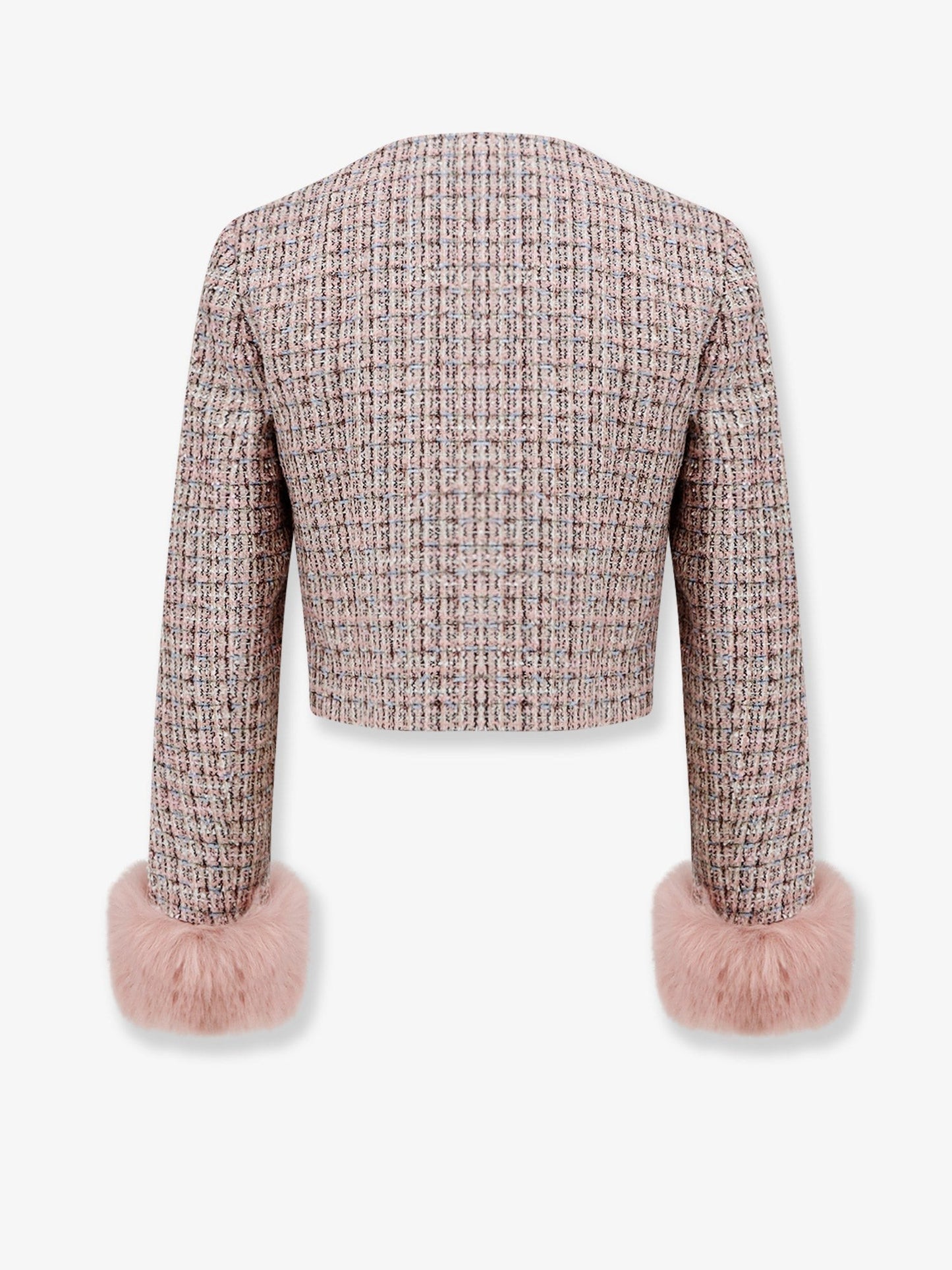 SELF PORTRAIT Bouclé fabric blazer with jewels profiles