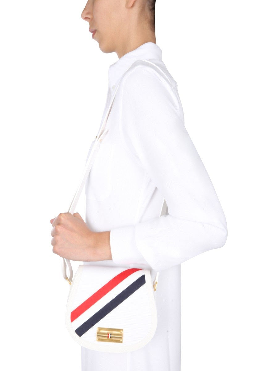 THOM BROWNE CANVAS SADDLE SHOULDER BAG