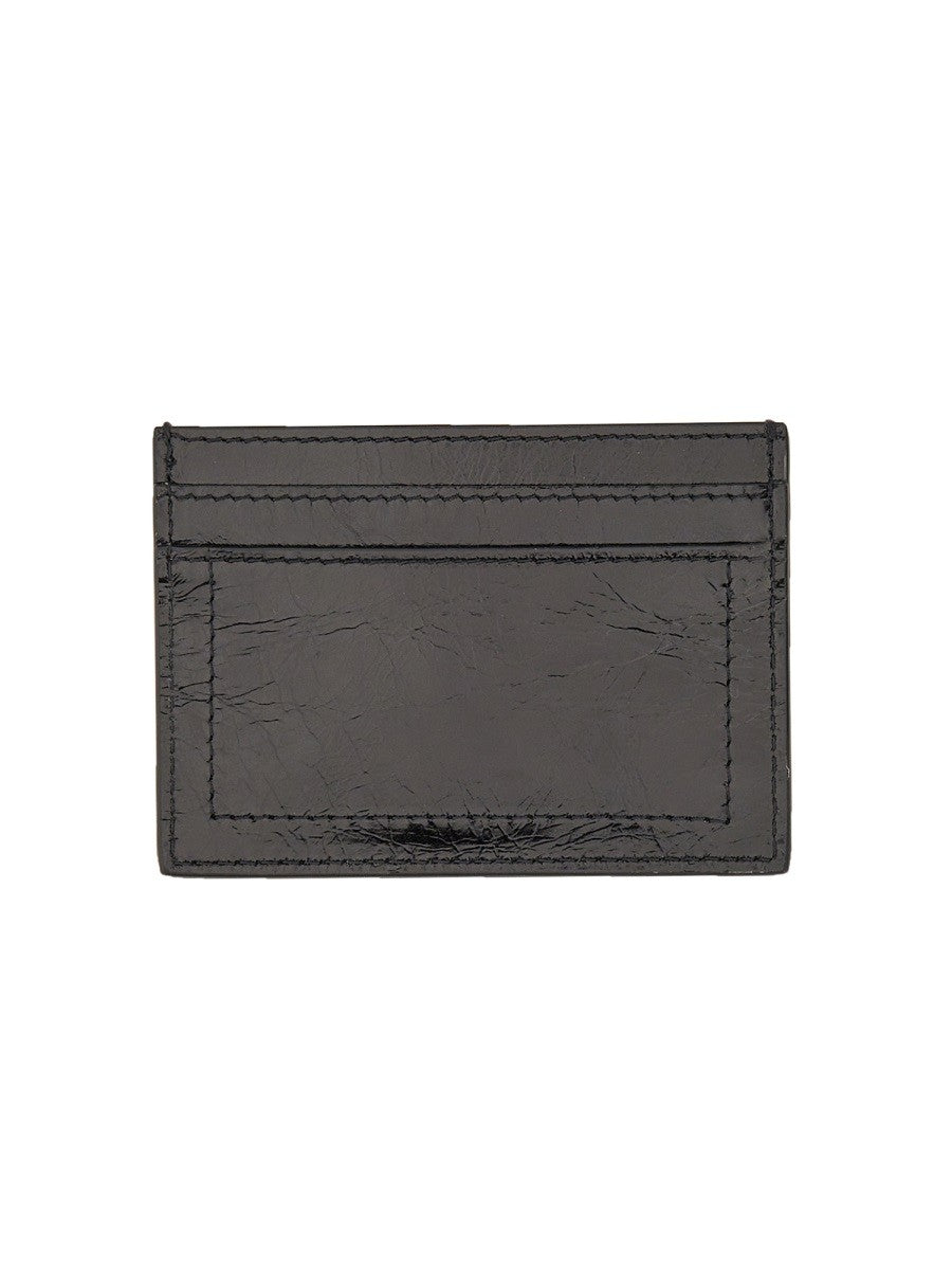 Moschino CARD HOLDER WITH GOLD PLAQUE