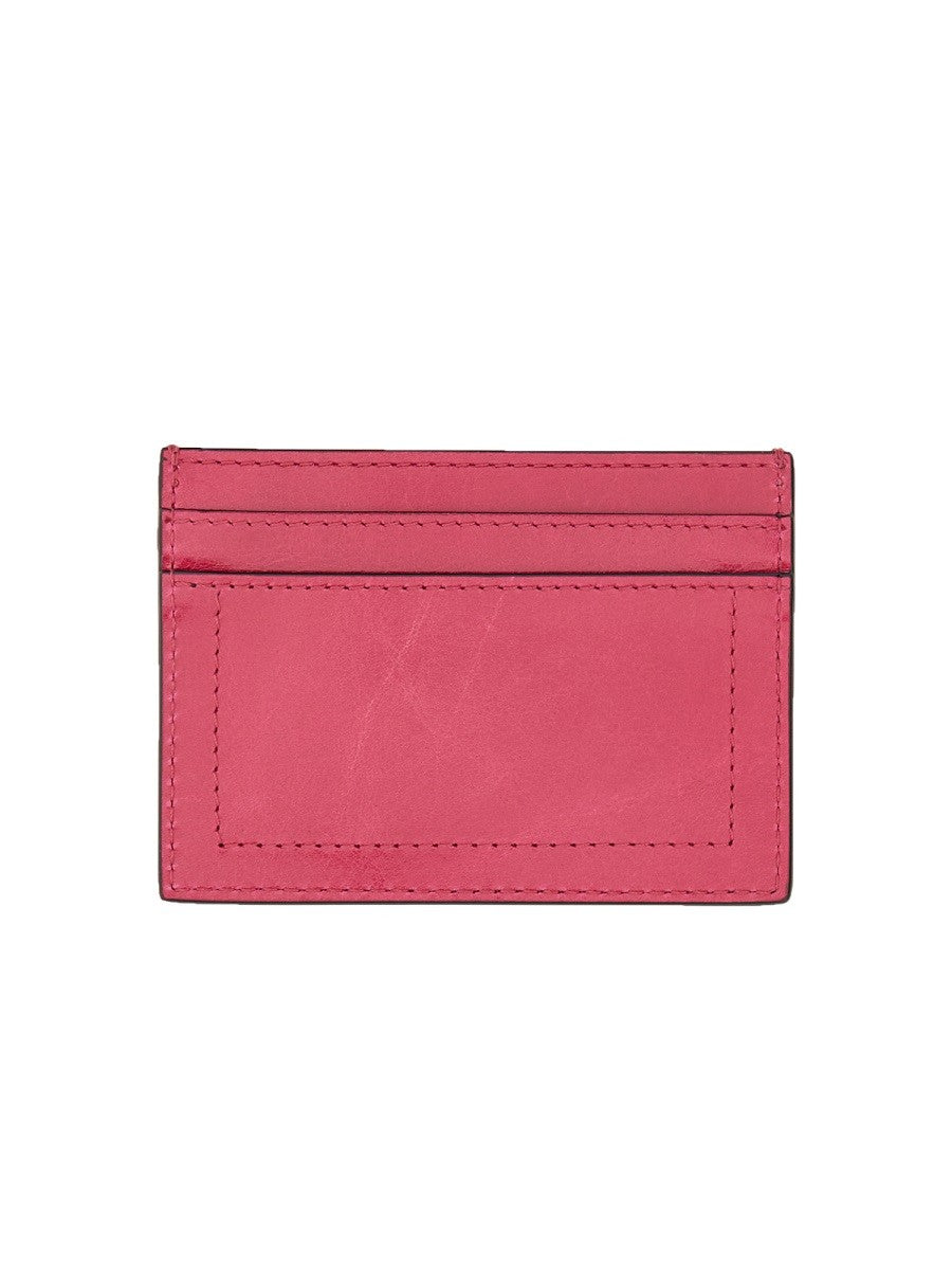 Moschino CARD HOLDER WITH GOLD PLAQUE