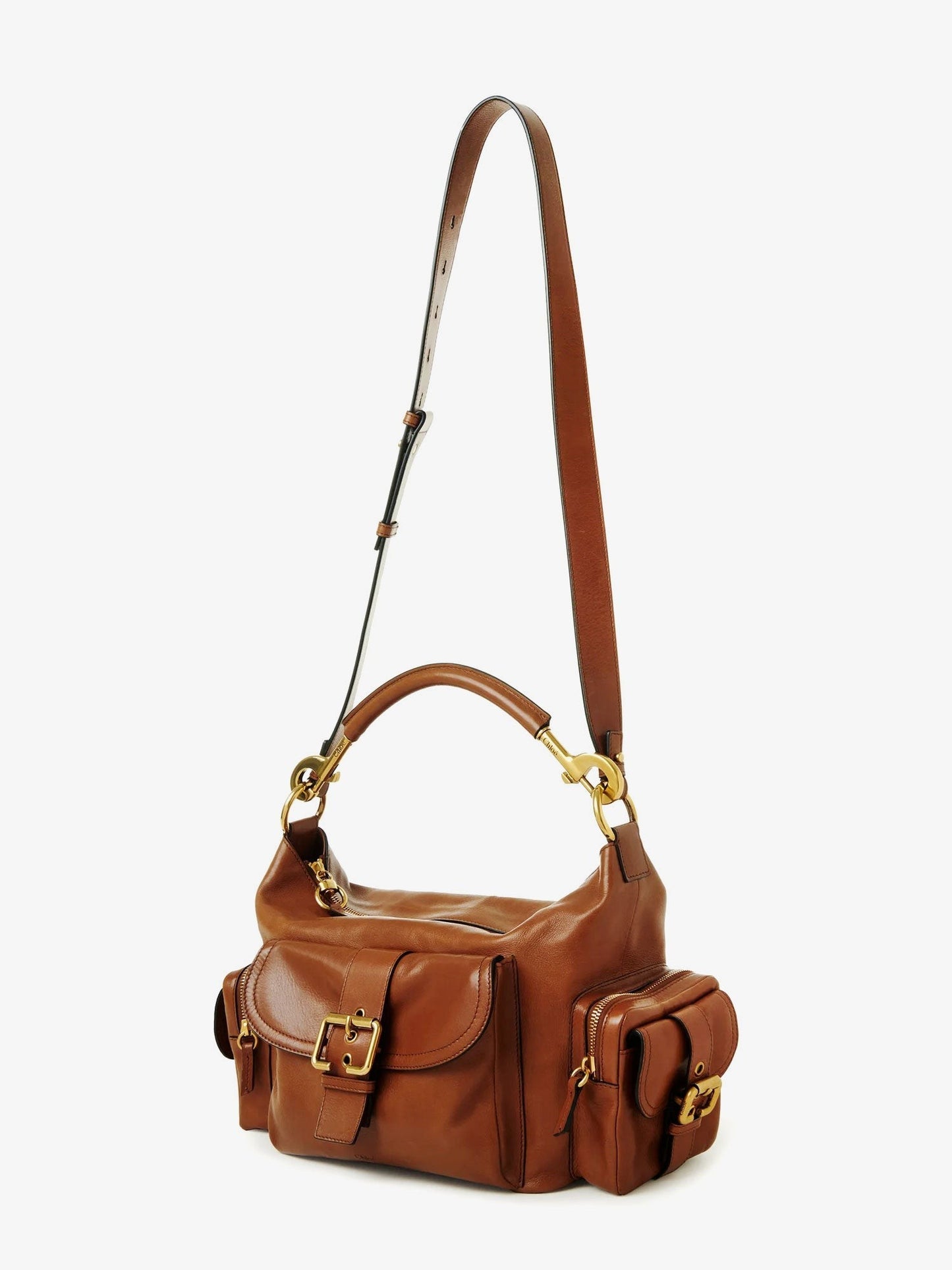 CHLOE' Carry shiny buffalo leather shoulder bag