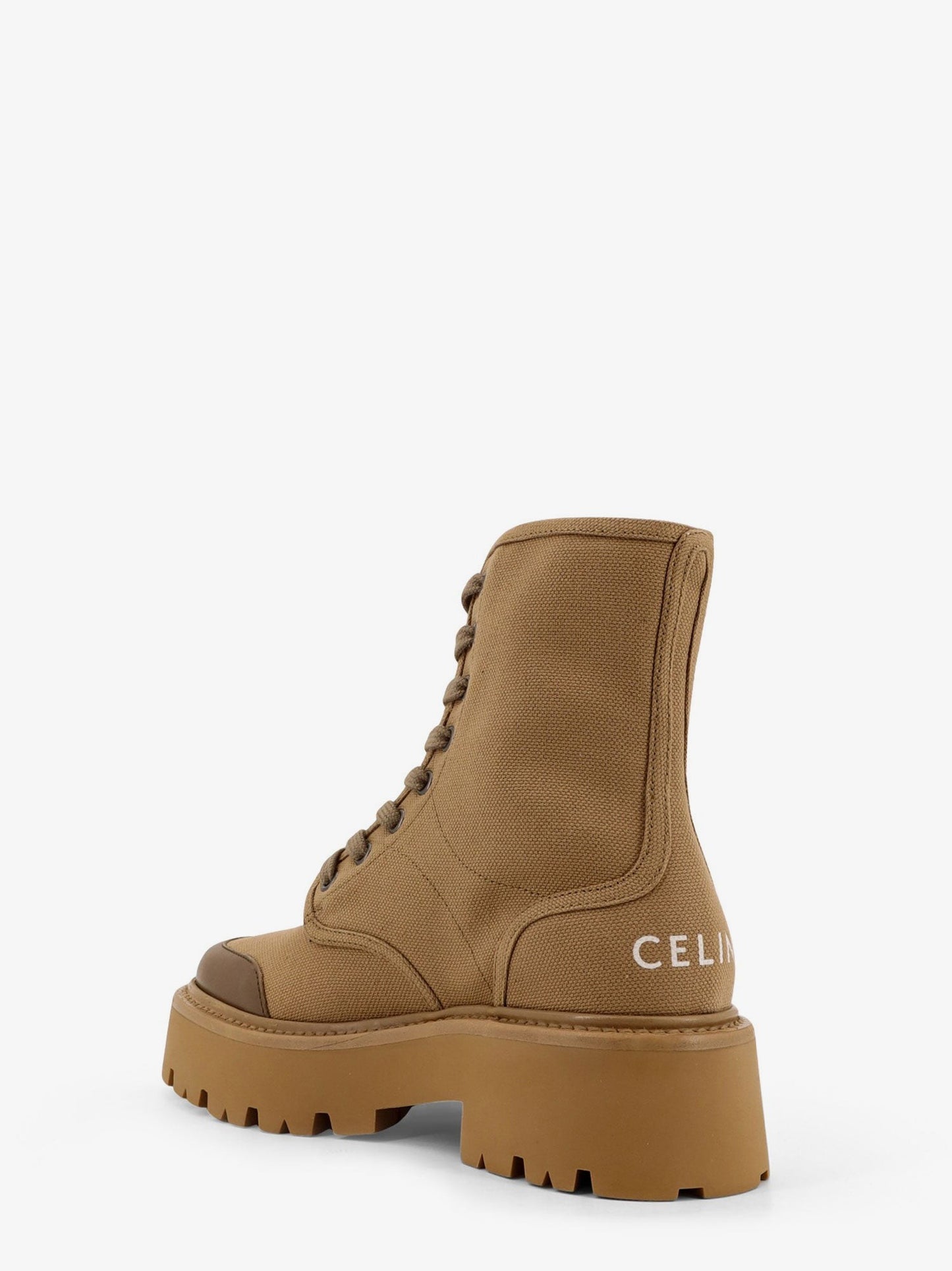 Celine Celine Bulky canvas and leather ankle boots