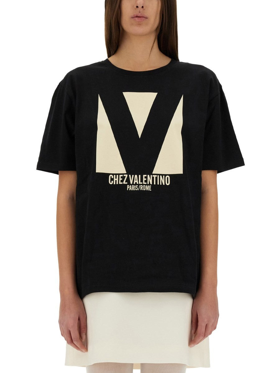 Valentino "CHEZ VALENTINO" PRINT T-SHIRT
