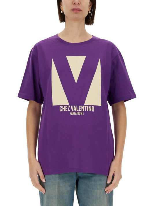 Valentino "CHEZ VALENTINO" PRINT T-SHIRT