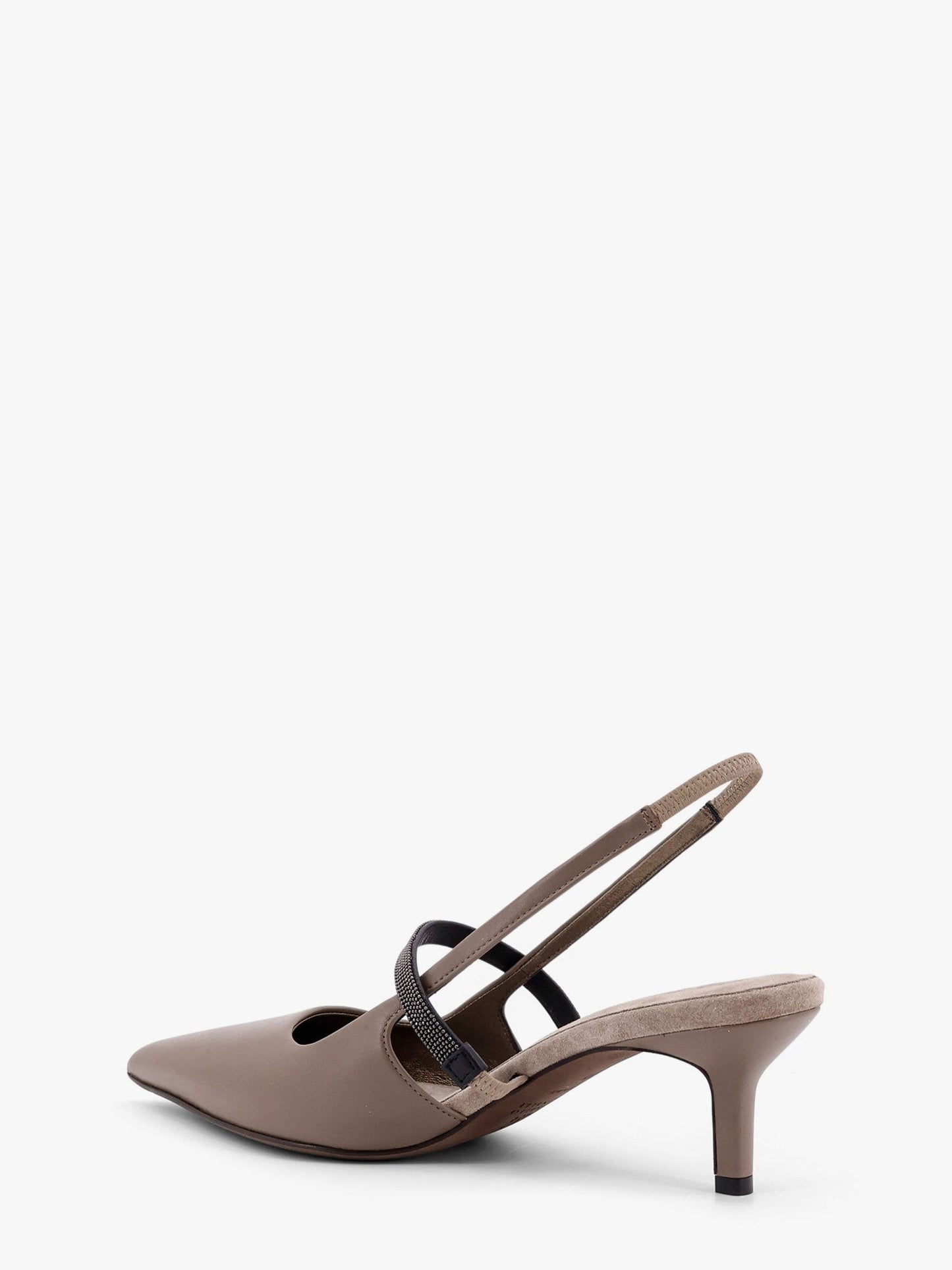 Brunello Cucinelli City leather slingback decollete