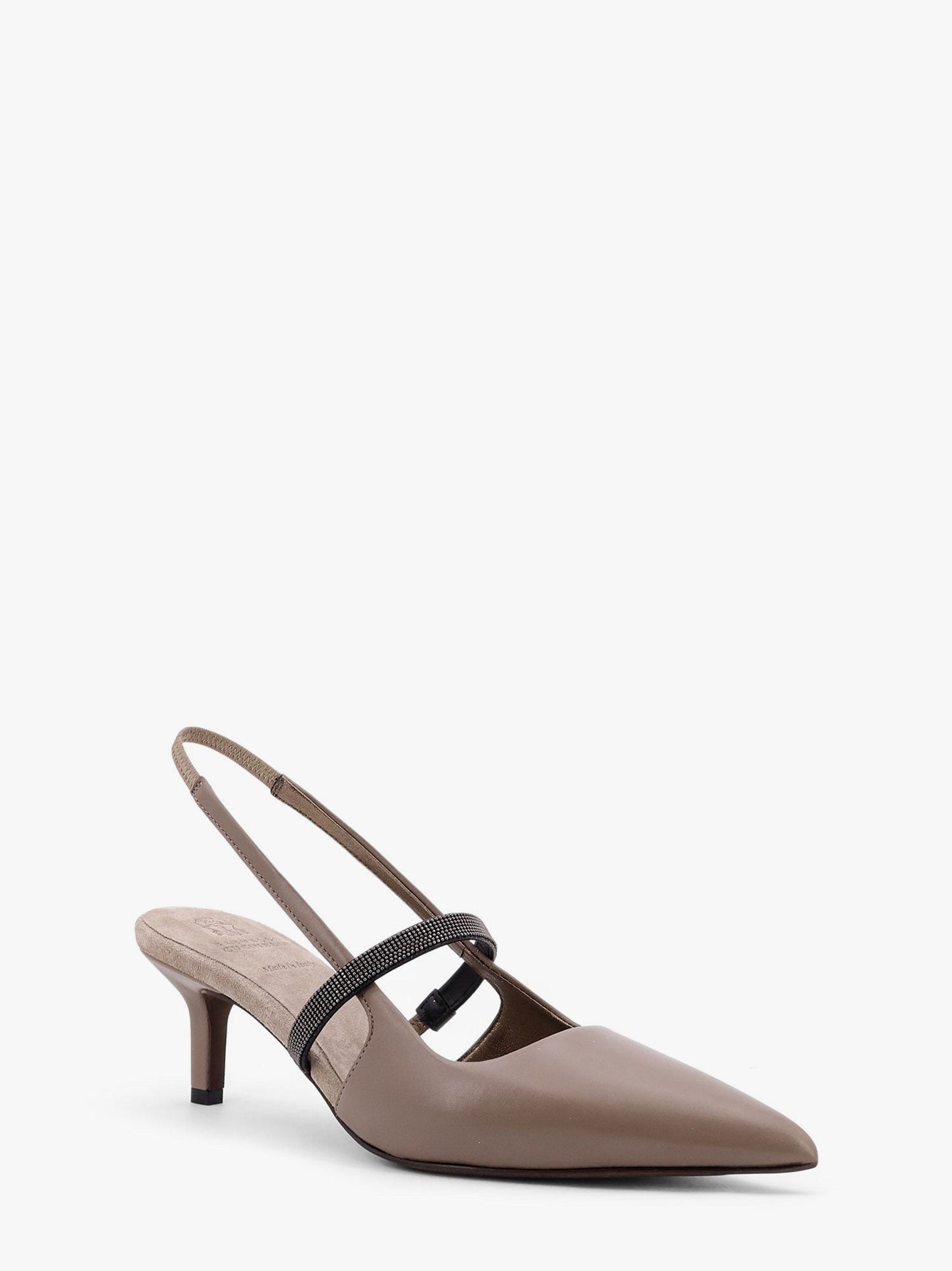 Brunello Cucinelli City leather slingback decollete