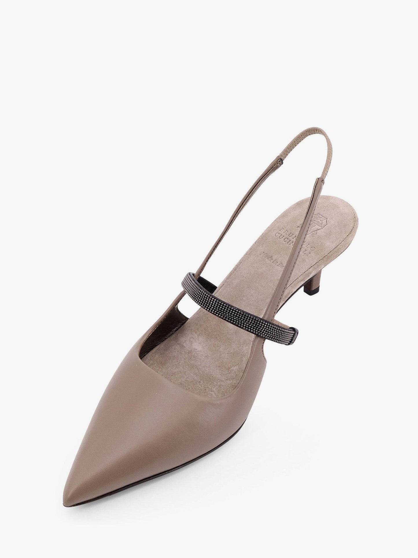 Brunello Cucinelli City leather slingback decollete