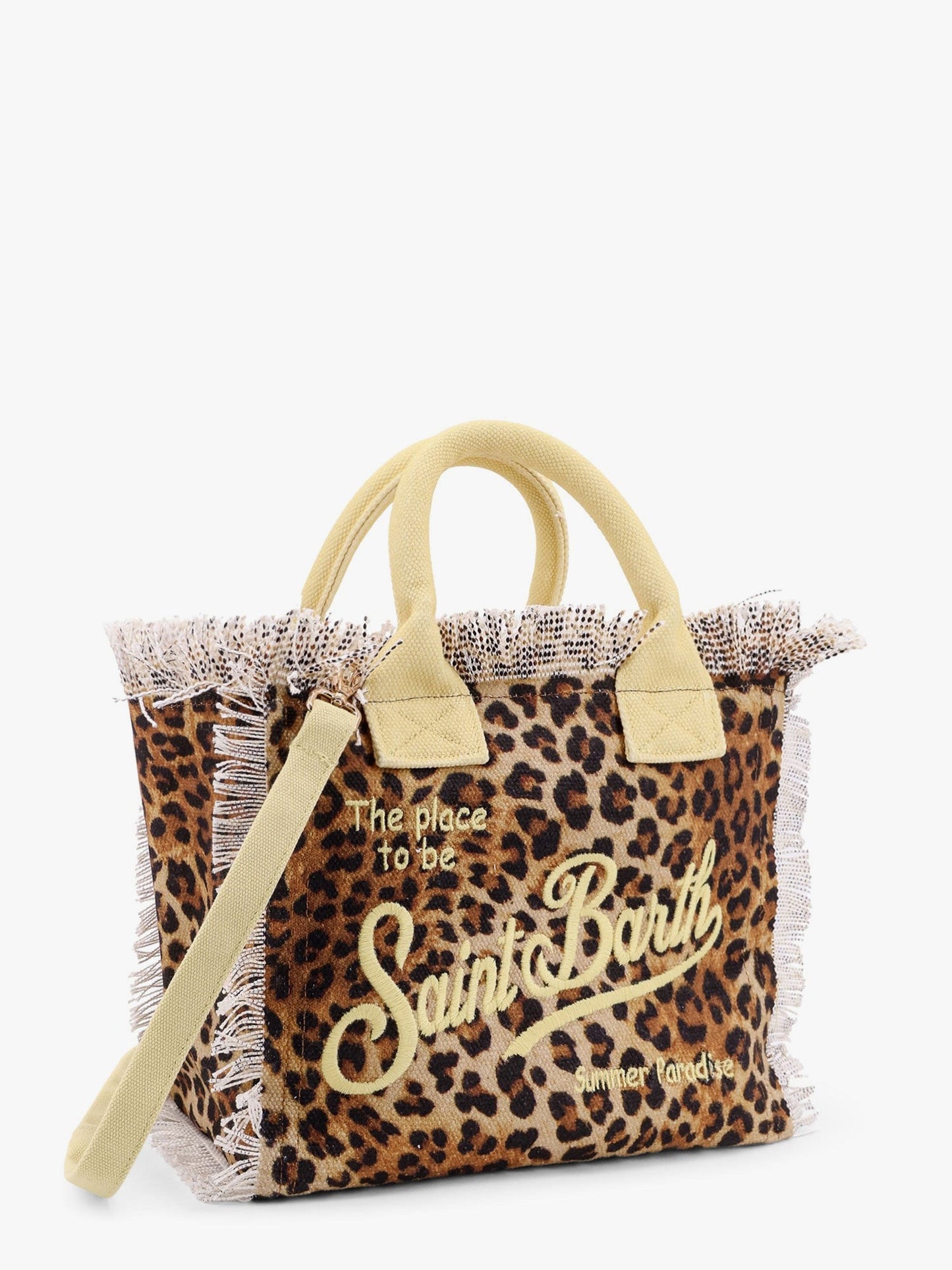 MC2 SAINT BARTH Colette cotton handbag with Sand Leopard print