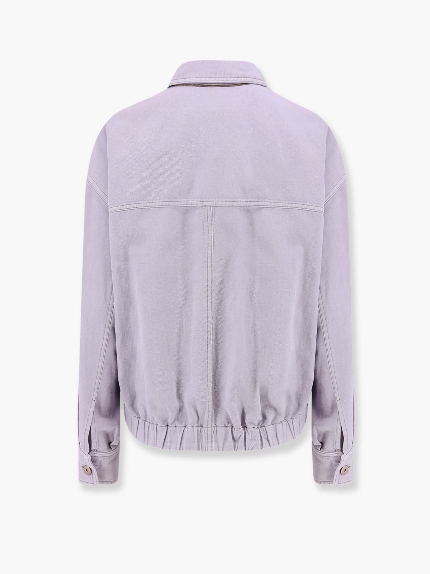 Brunello Cucinelli Cotton and linen denim jacket with elastic bottom