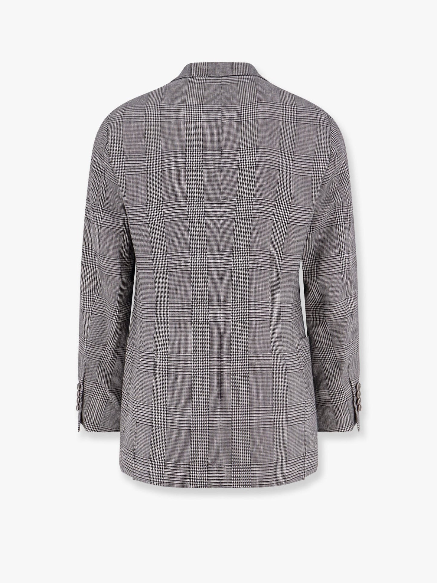 Brunello Cucinelli Cotton and linen Prince of Wales one-and-a-half breasted blazer