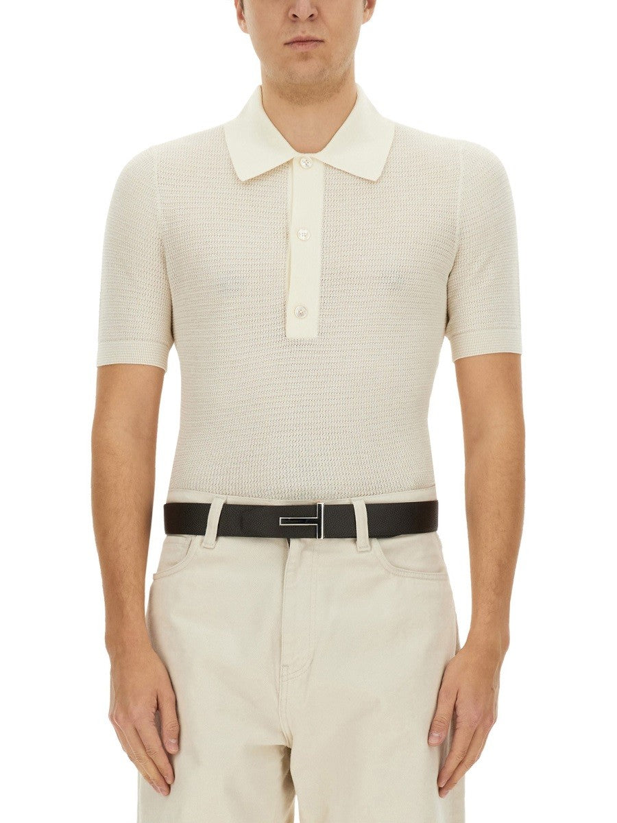 TOM FORD COTTON AND SILK POLO SHIRT