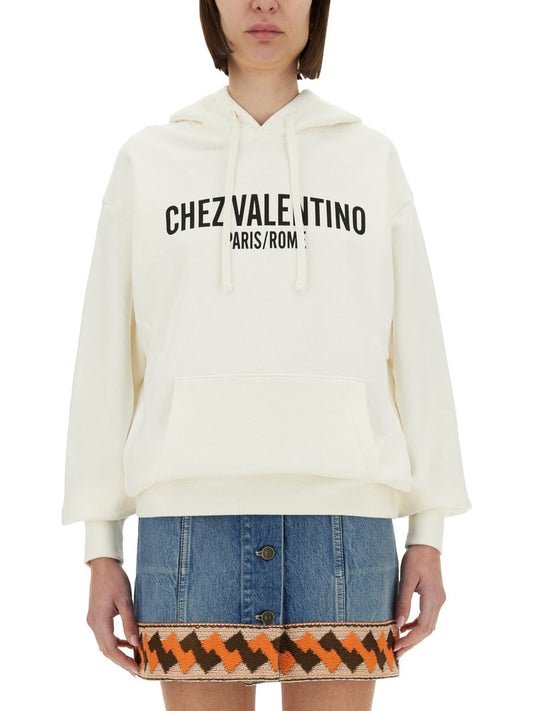 Valentino COTTON HOODIE WITH PRINT