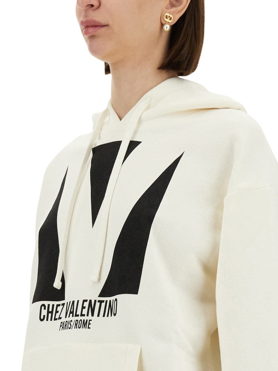 Valentino COTTON HOODIE WITH PRINT