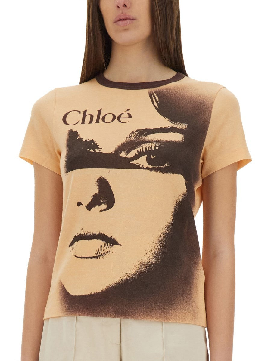 CHLOÉ COTTON JERSEY LOGO T-SHIRT