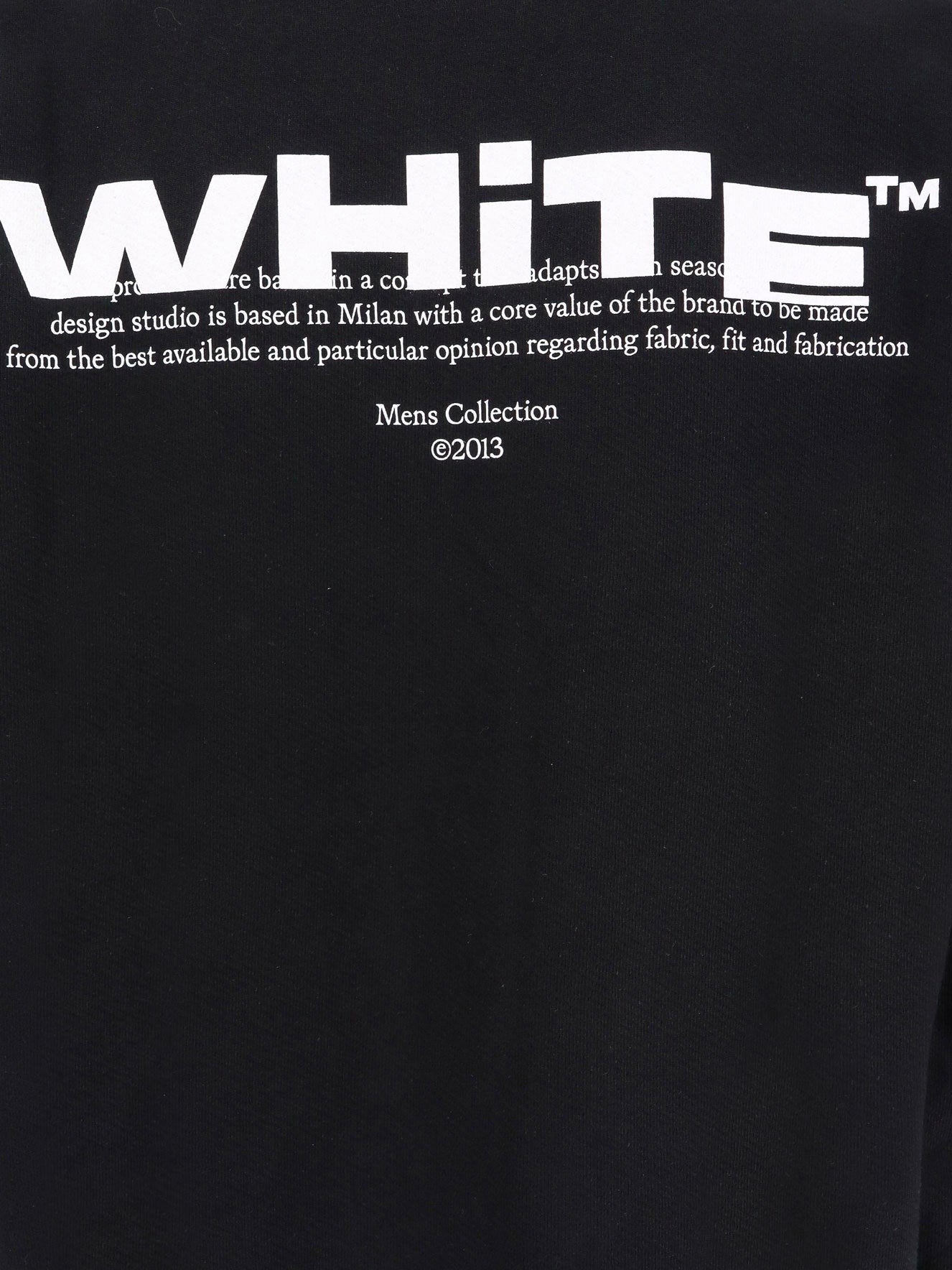 Off White Cotton sweatshirt with printed logo on the front