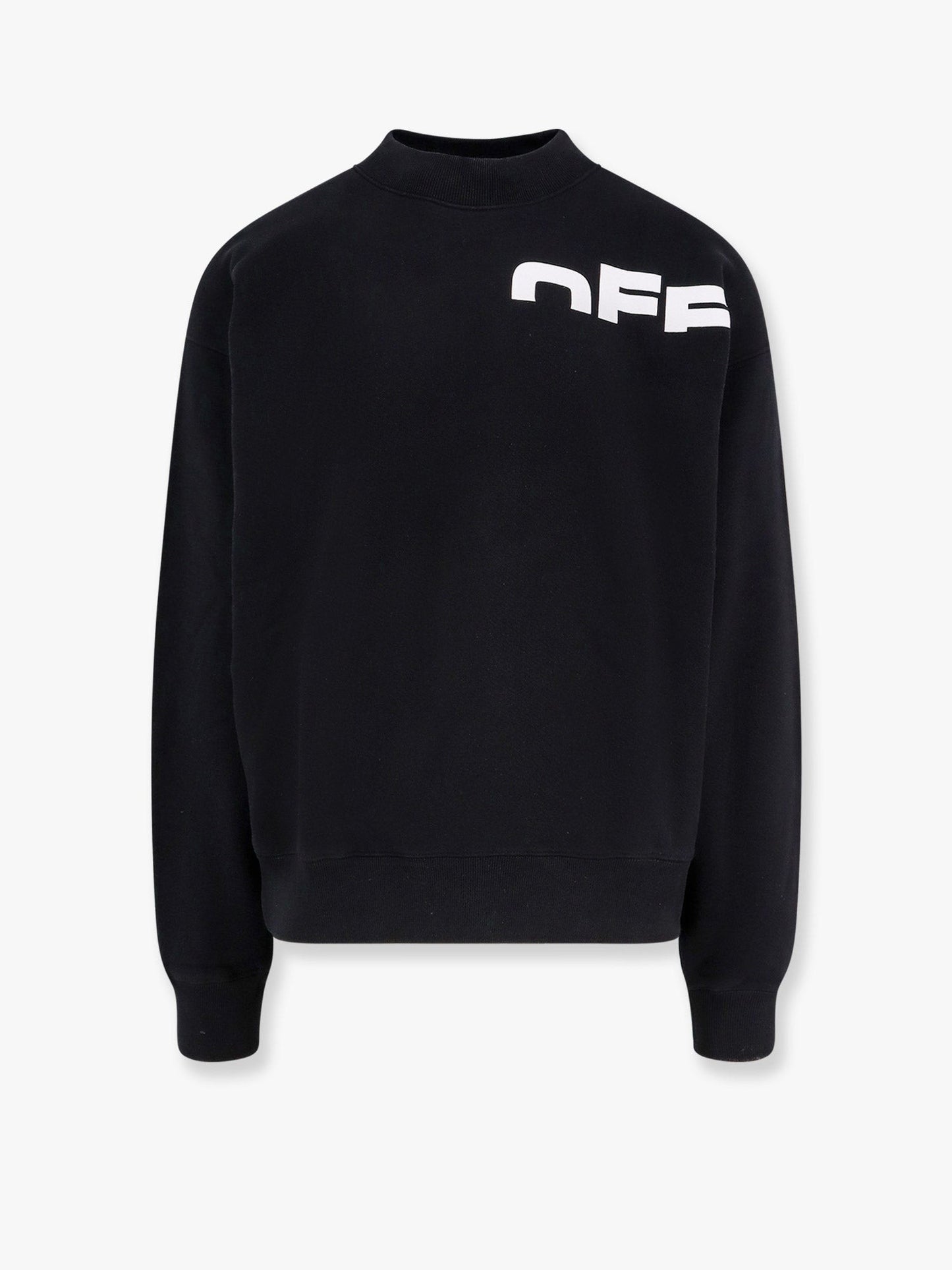 Off White Cotton sweatshirt with printed logo on the front