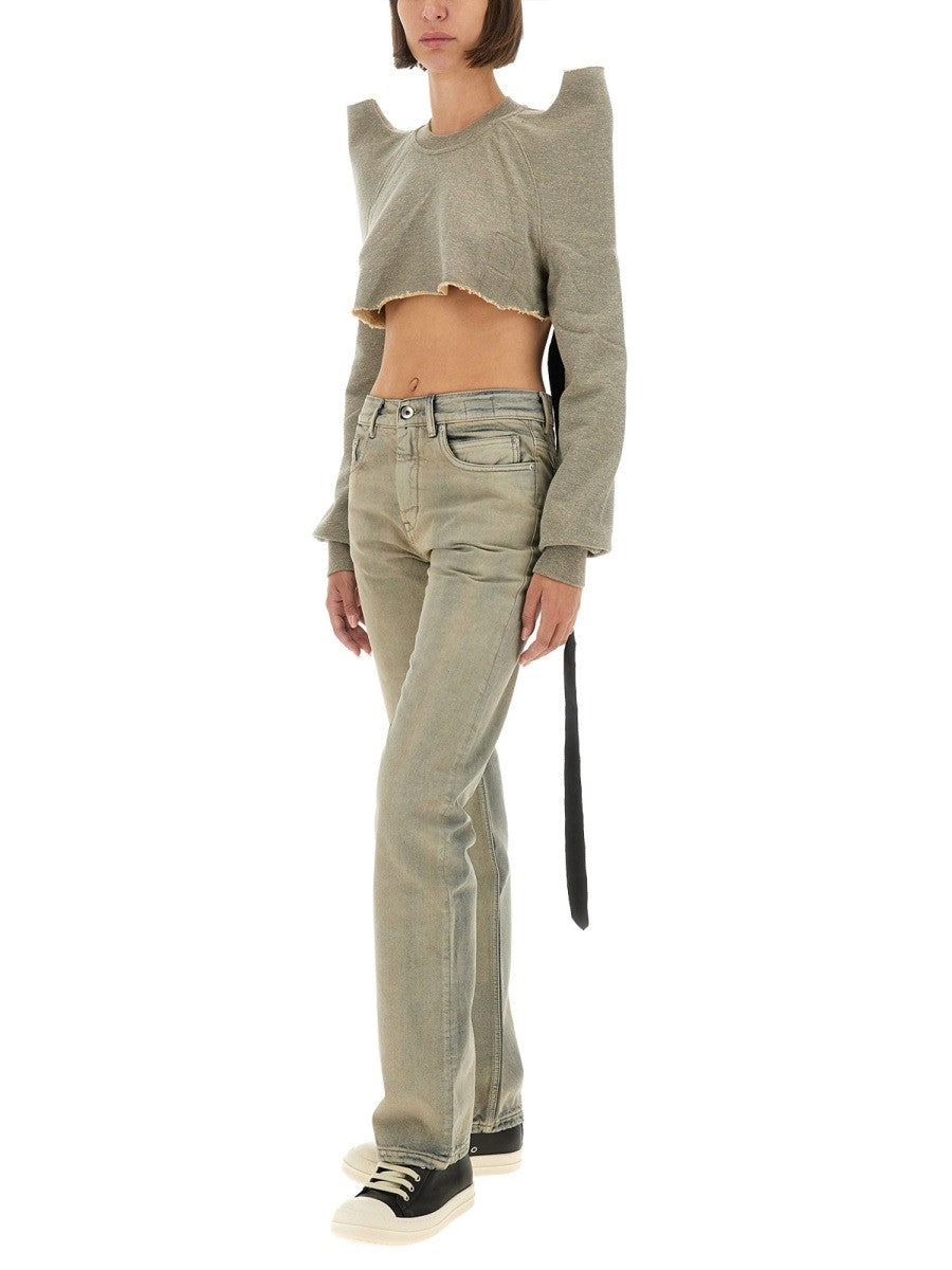 RICK OWENS DRKSHDW "CROPPED TECSWEAT" SWEATSHIRT