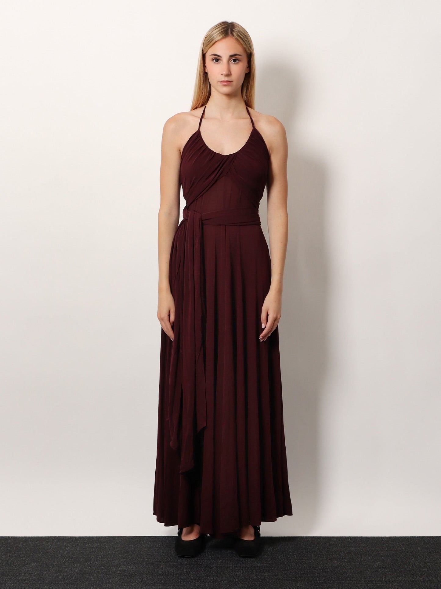 ALAIA Cross Dress viscose long dress