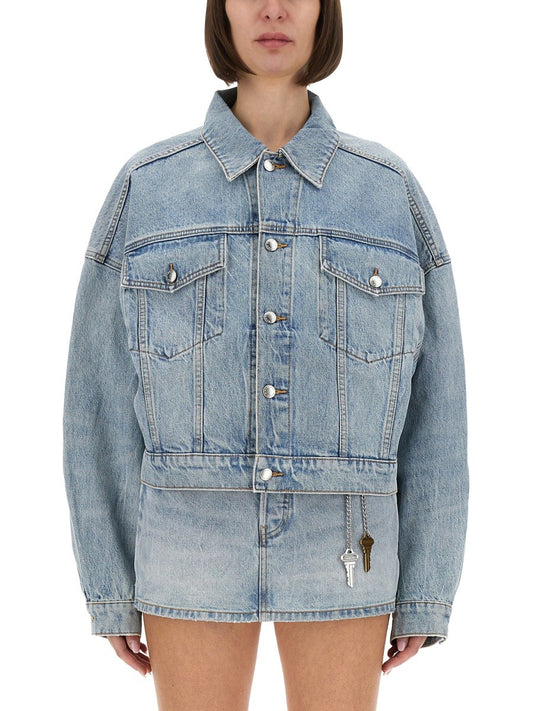 Alexander Wang DENIM CLIP-ON TRUCKER JACKET
