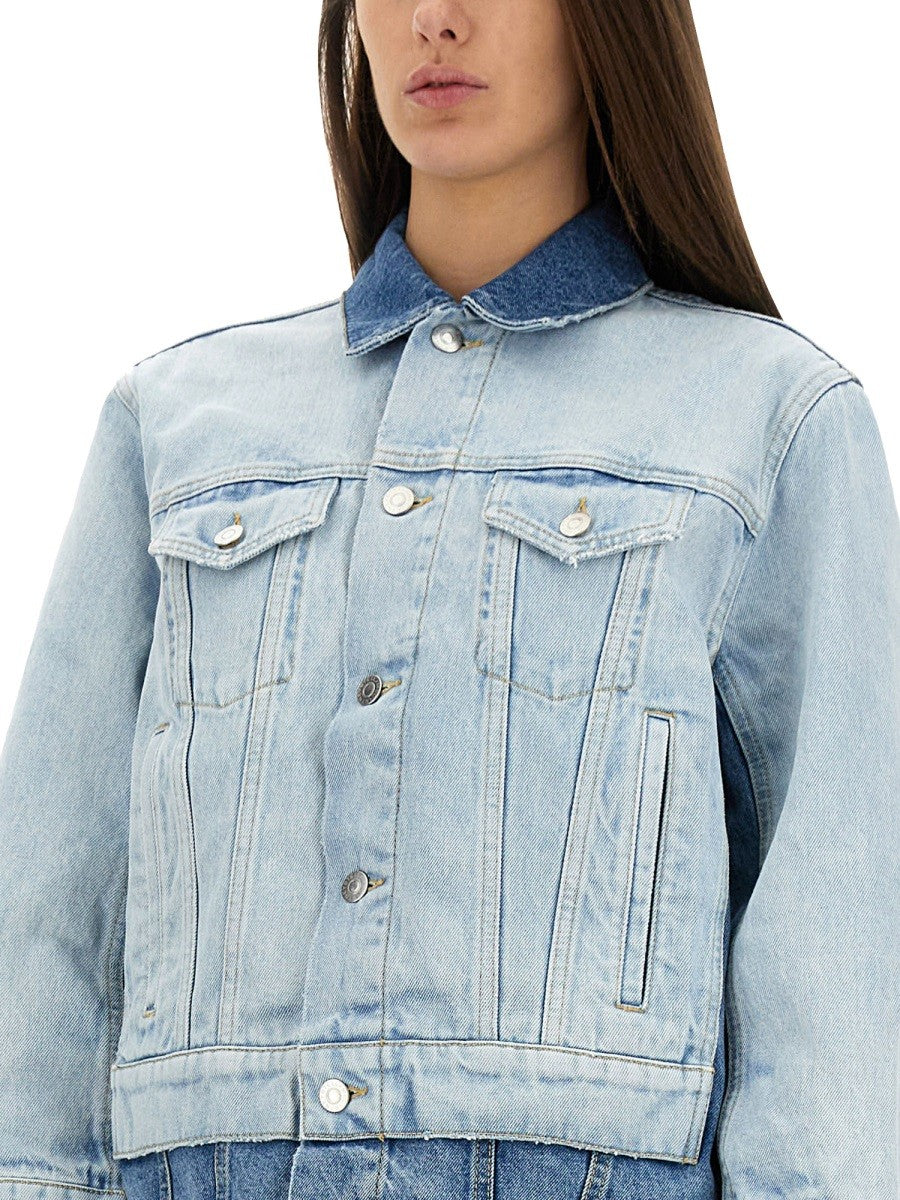 stella mccartney DENIM JACKET WITH CONTRASTING PANEL
