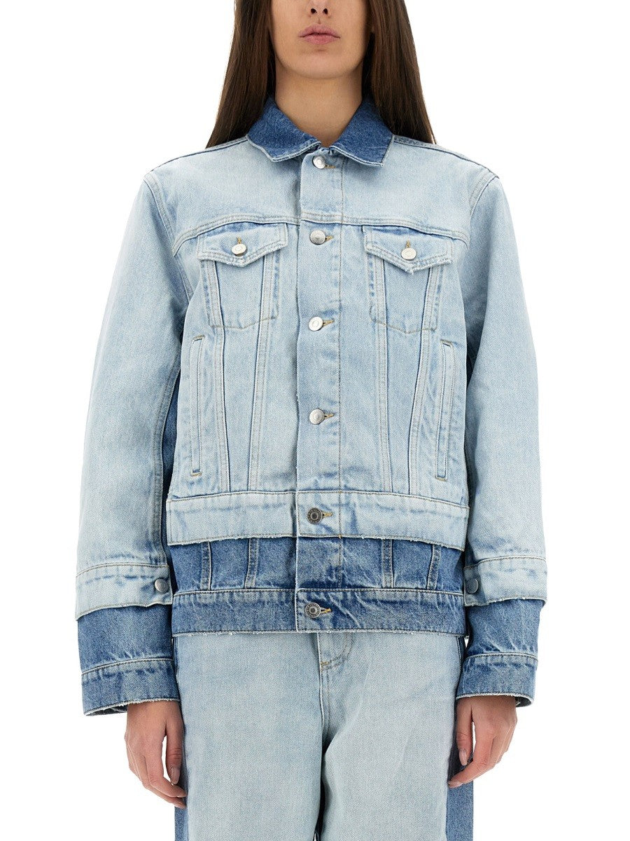 stella mccartney DENIM JACKET WITH CONTRASTING PANEL