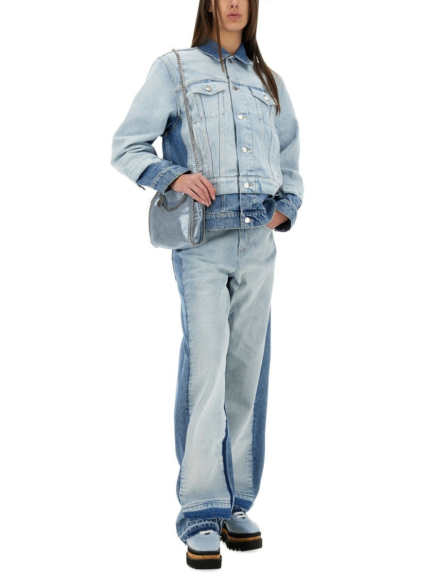 stella mccartney DENIM JACKET WITH CONTRASTING PANEL
