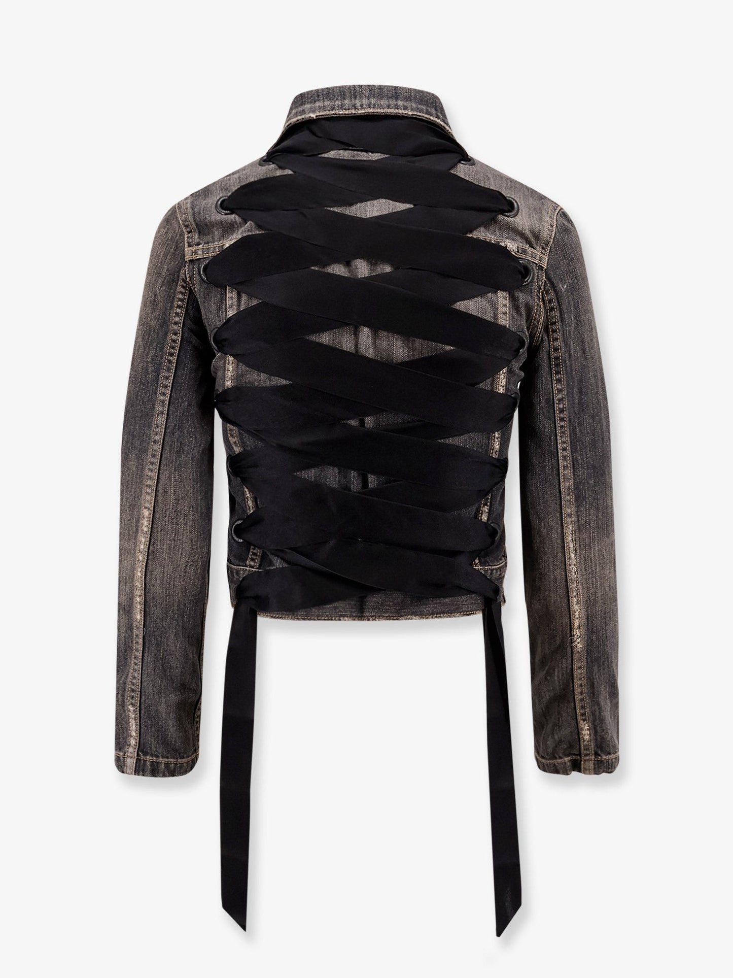 Balenciaga Denim jacket with satin laces