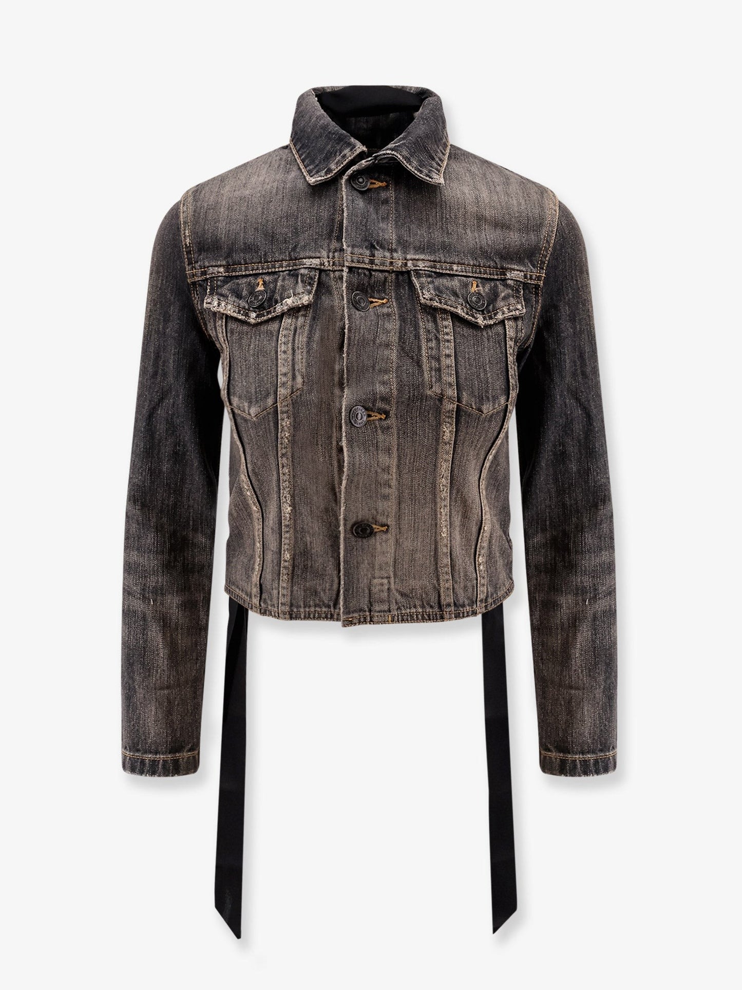 Balenciaga Denim jacket with satin laces
