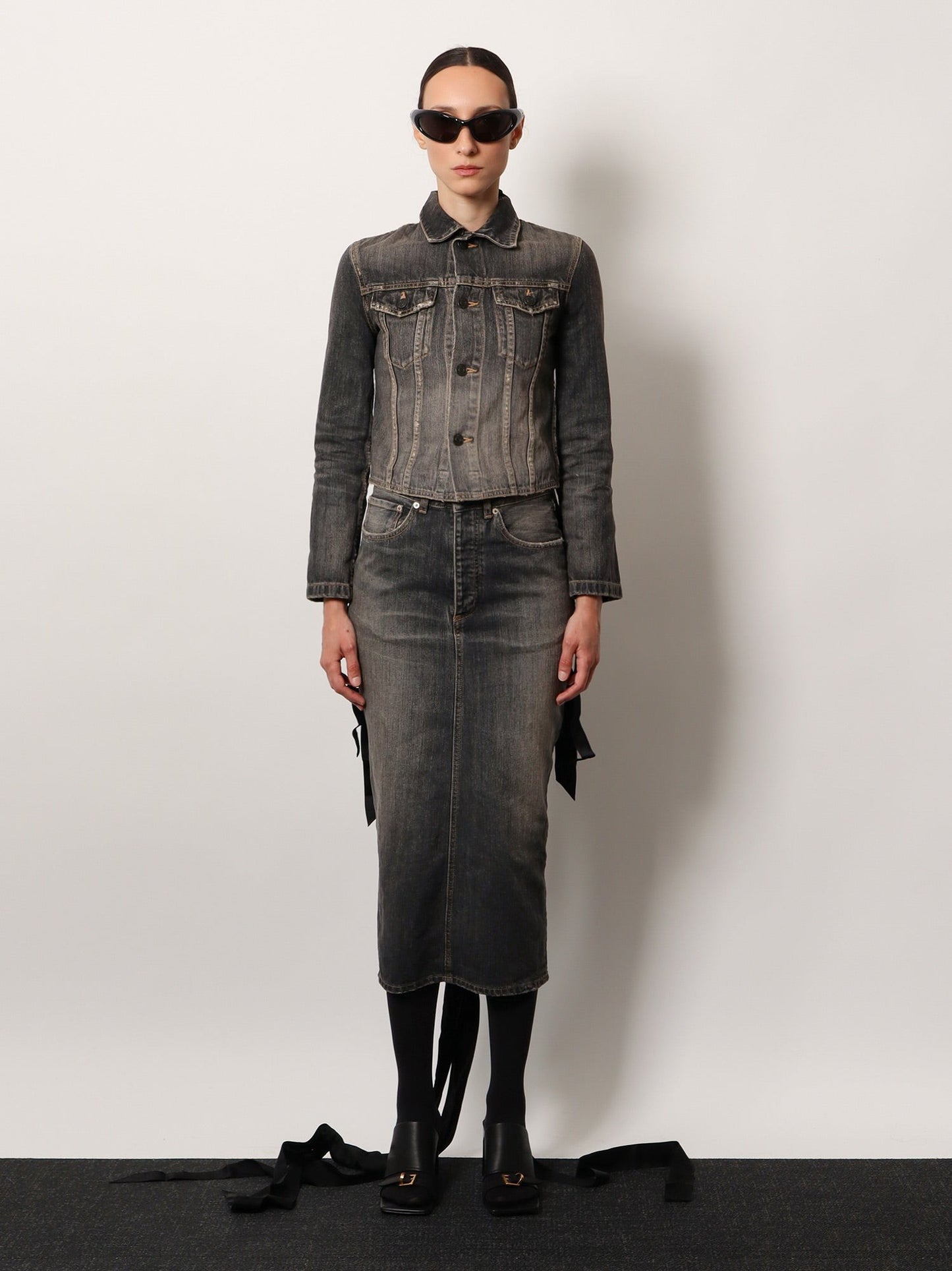 Balenciaga Denim jacket with satin laces