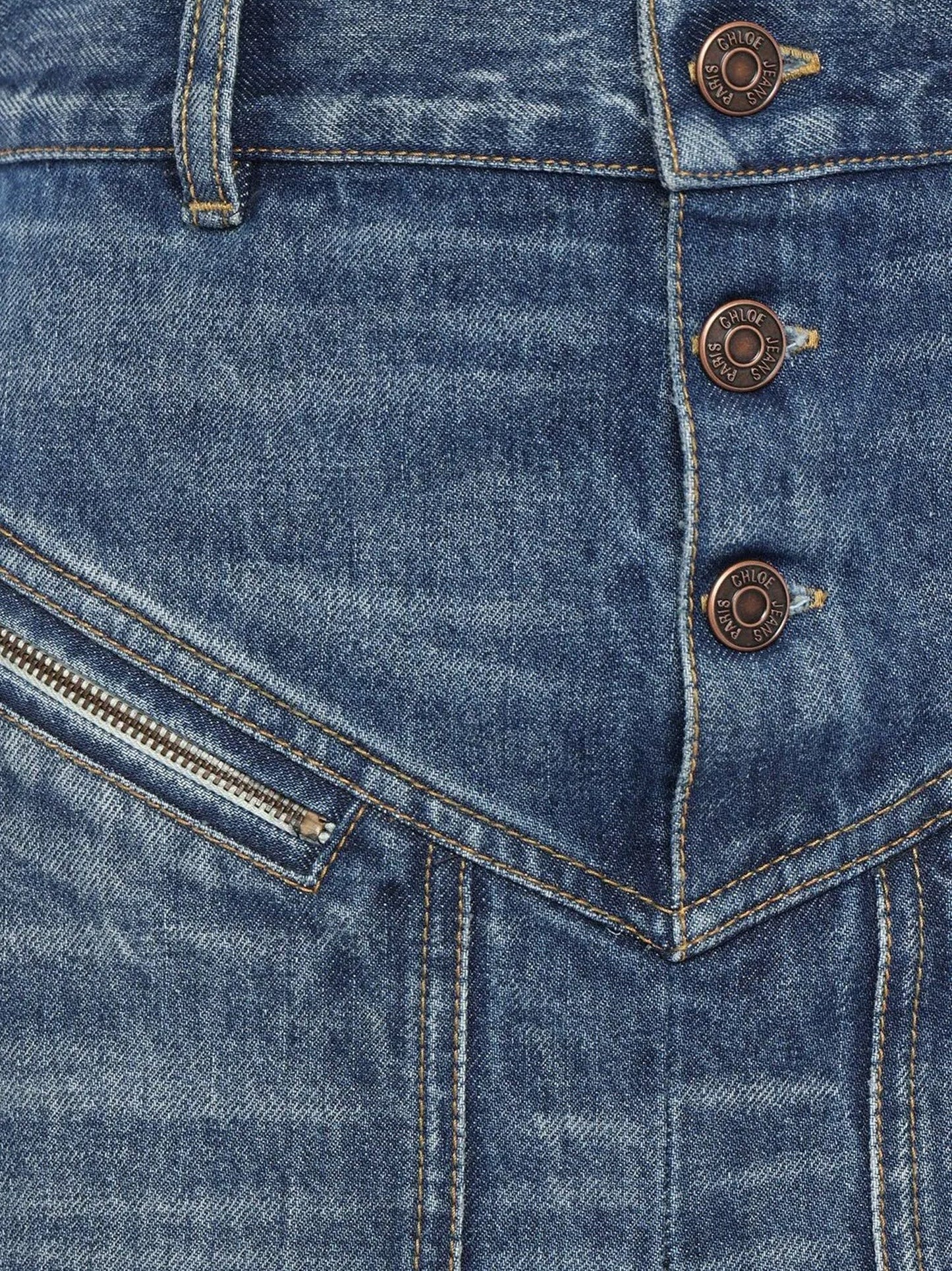 CHLOE' Denim midi skirt