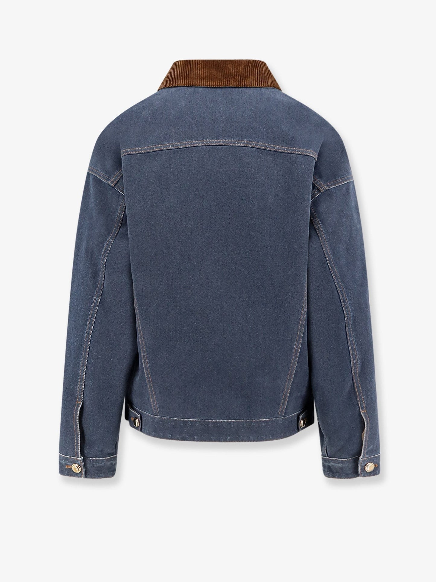 Miu Miu Denim padded jacket with corduroy collar