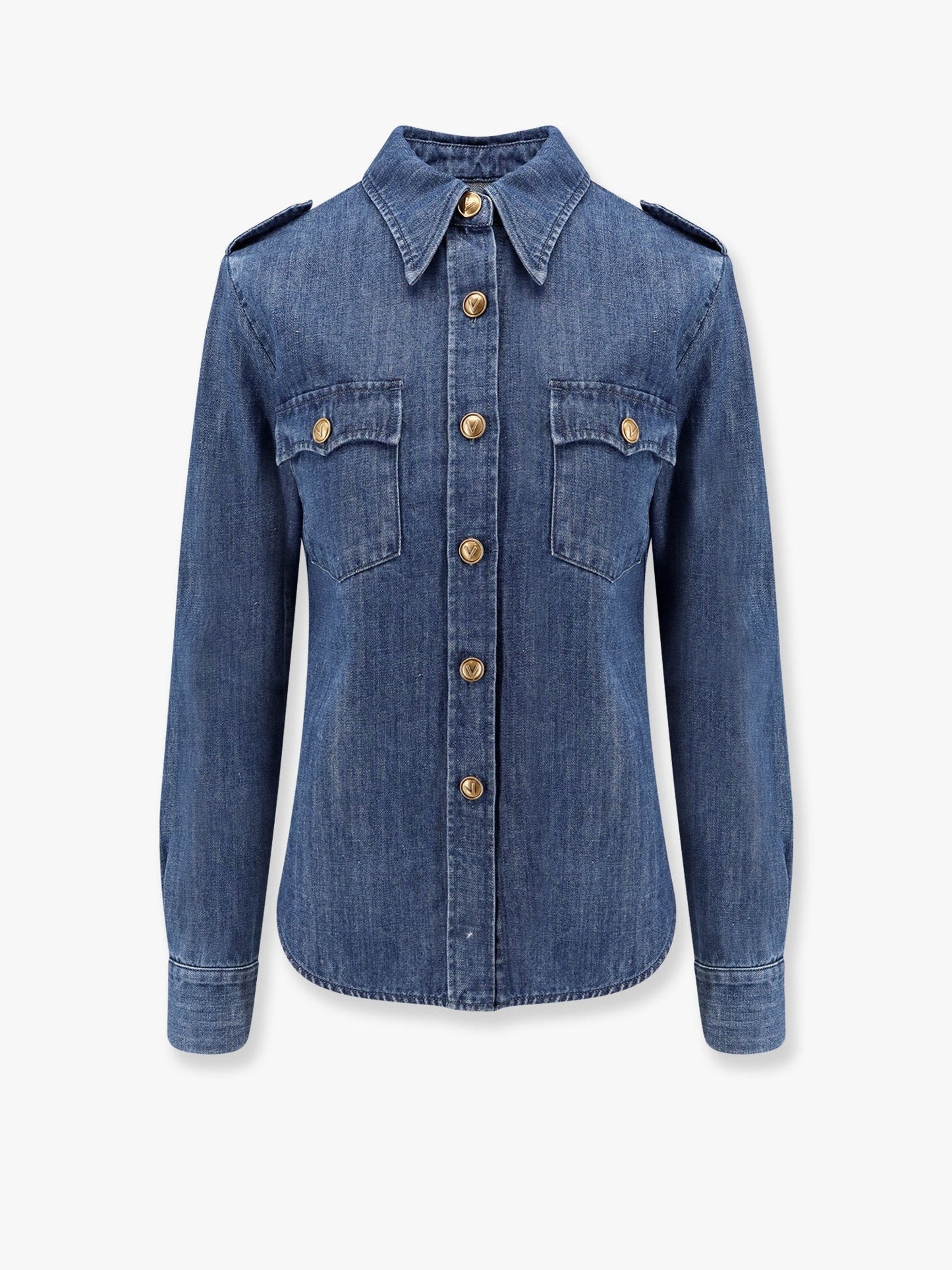 Valentino Denim shirt with vlogo buttons