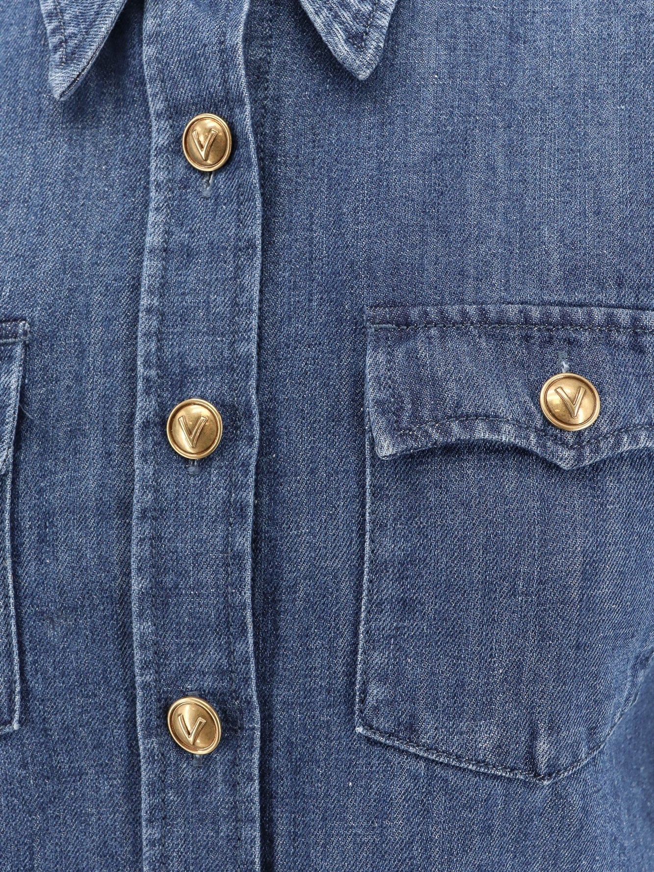 Valentino Denim shirt with vlogo buttons