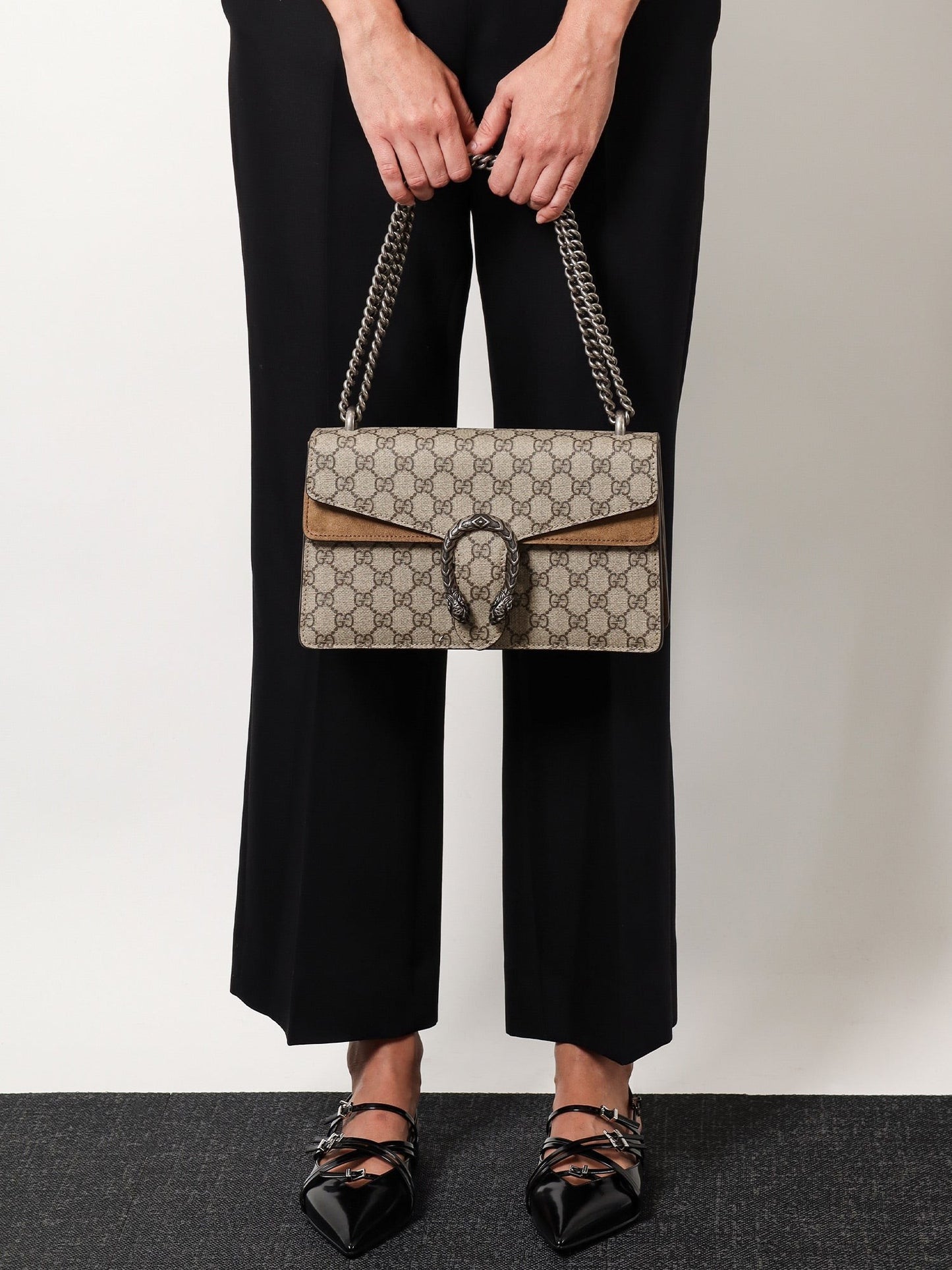Gucci Dionysus gg supreme fabric and suede shoulder bag