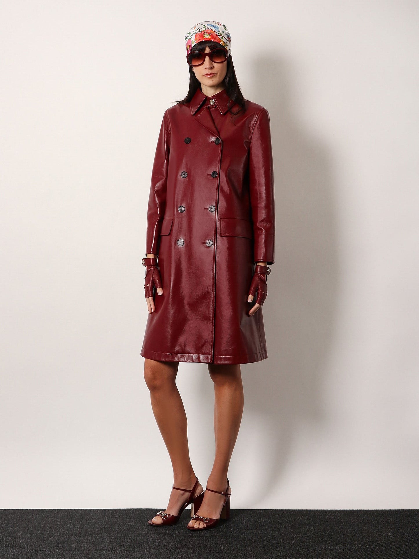 Gucci Double-breasted leather coat