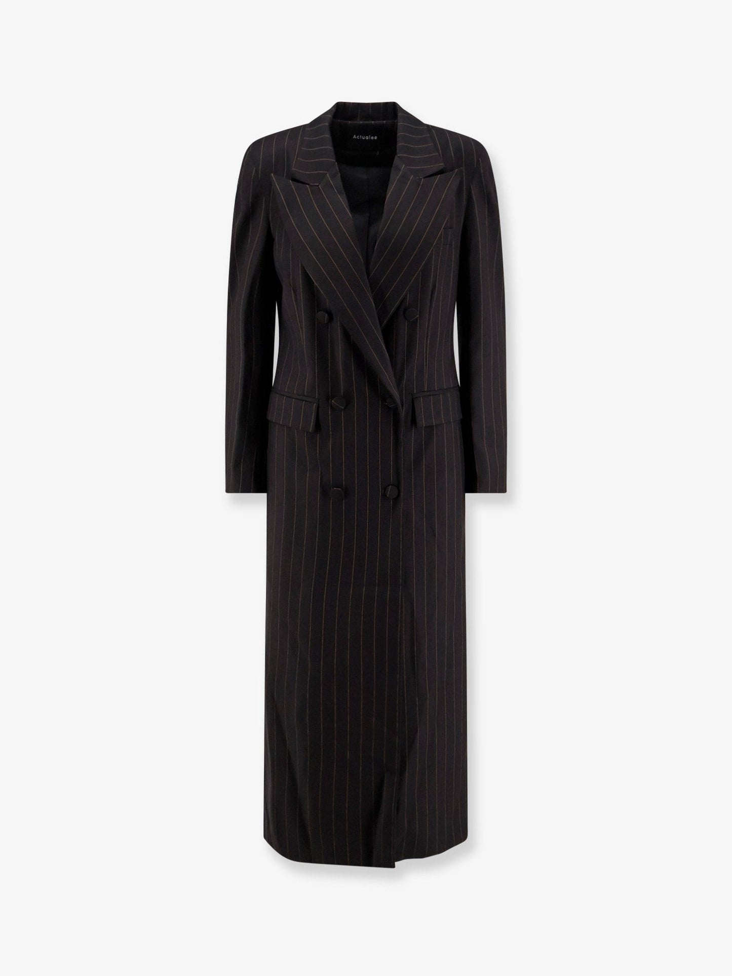 Actualee Double-breasted pinstriped coat