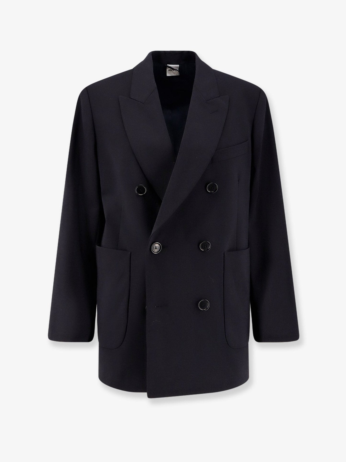 ASPESI Double-breasted wool blend blazer
