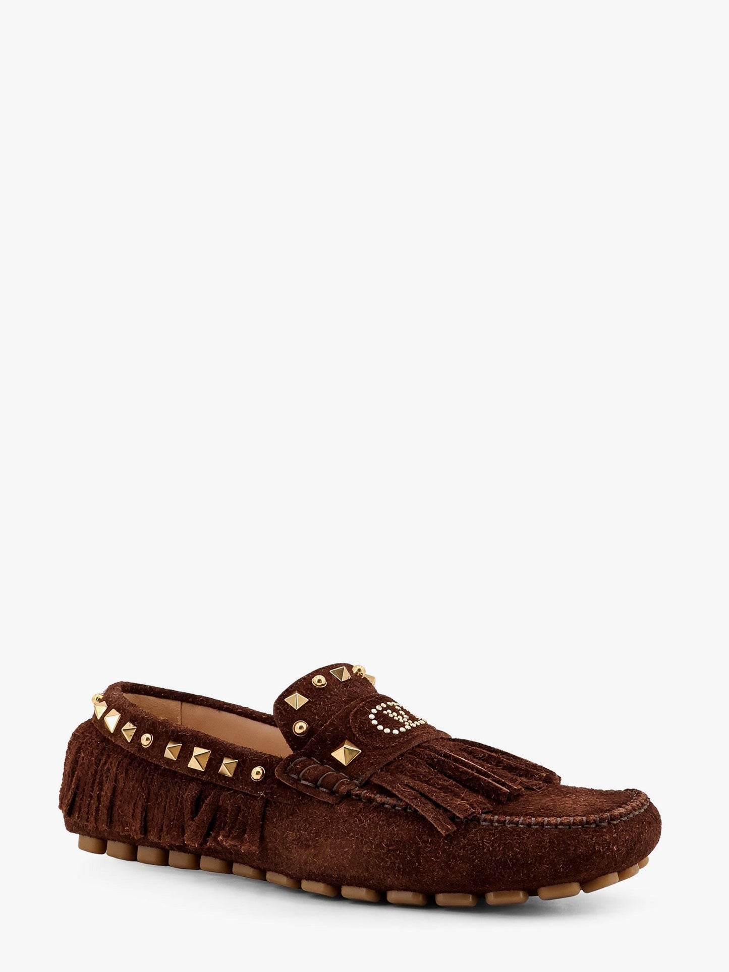 Valentino Garavani Driver fastaway suede loafer with fringes