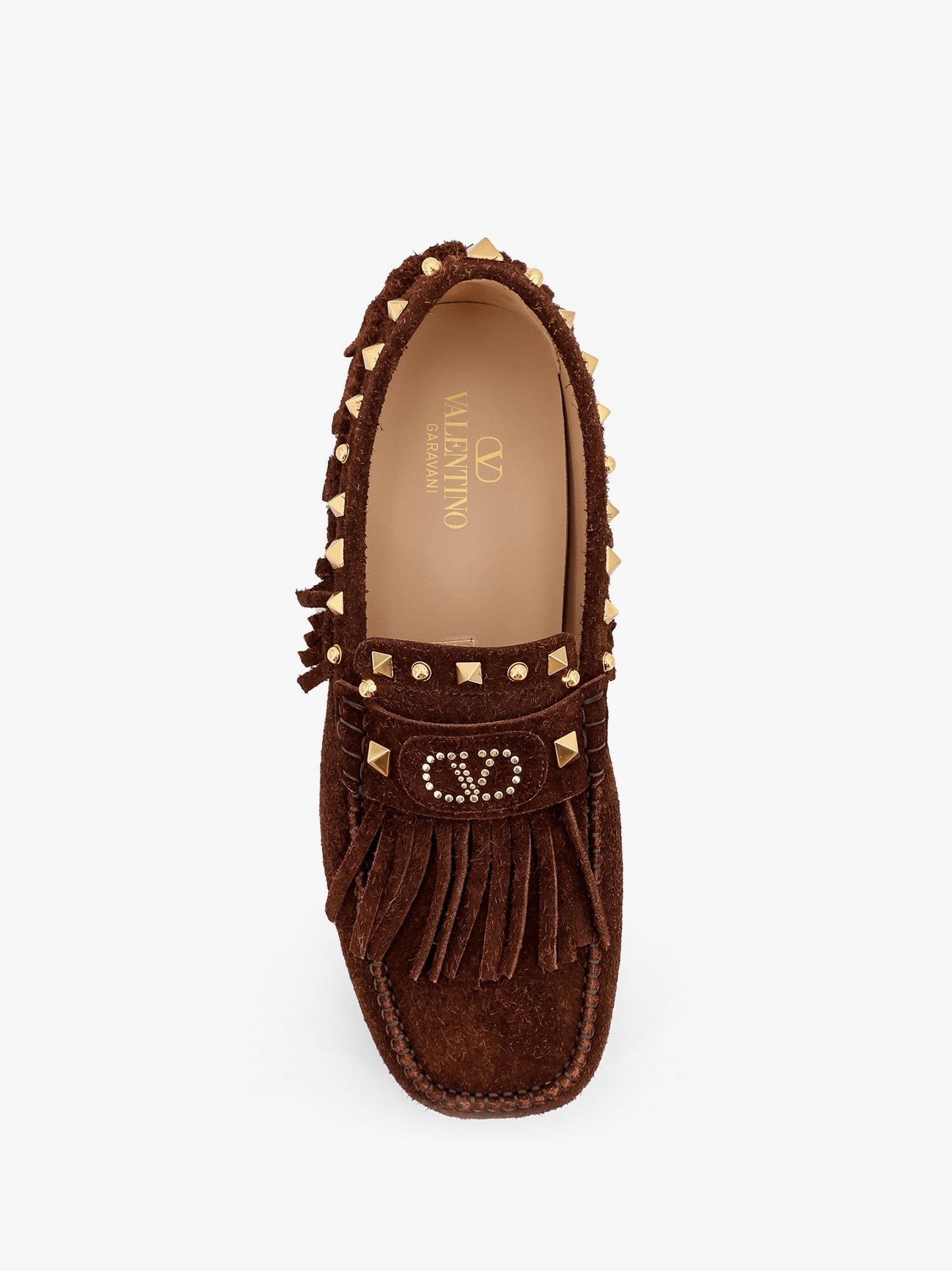 Valentino Garavani Driver fastaway suede loafer with fringes