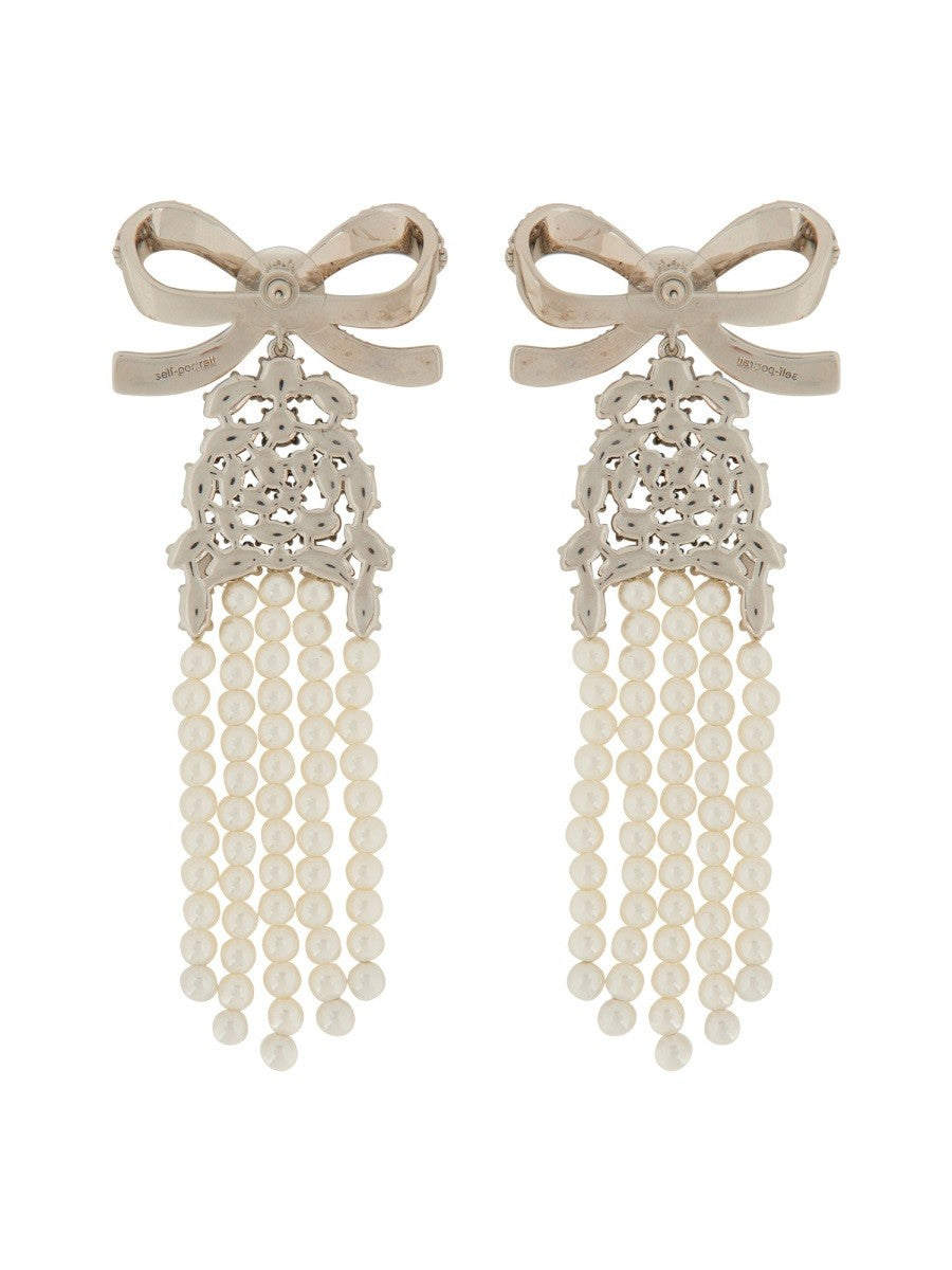 SELF-PORTRAIT DROP EARRINGS WITH BOW