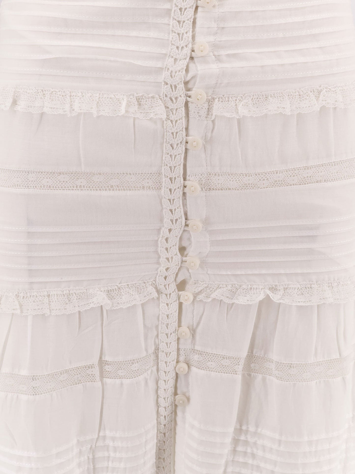 MARANT ETOILE Dusta biologic cotton skirt with lace inserts