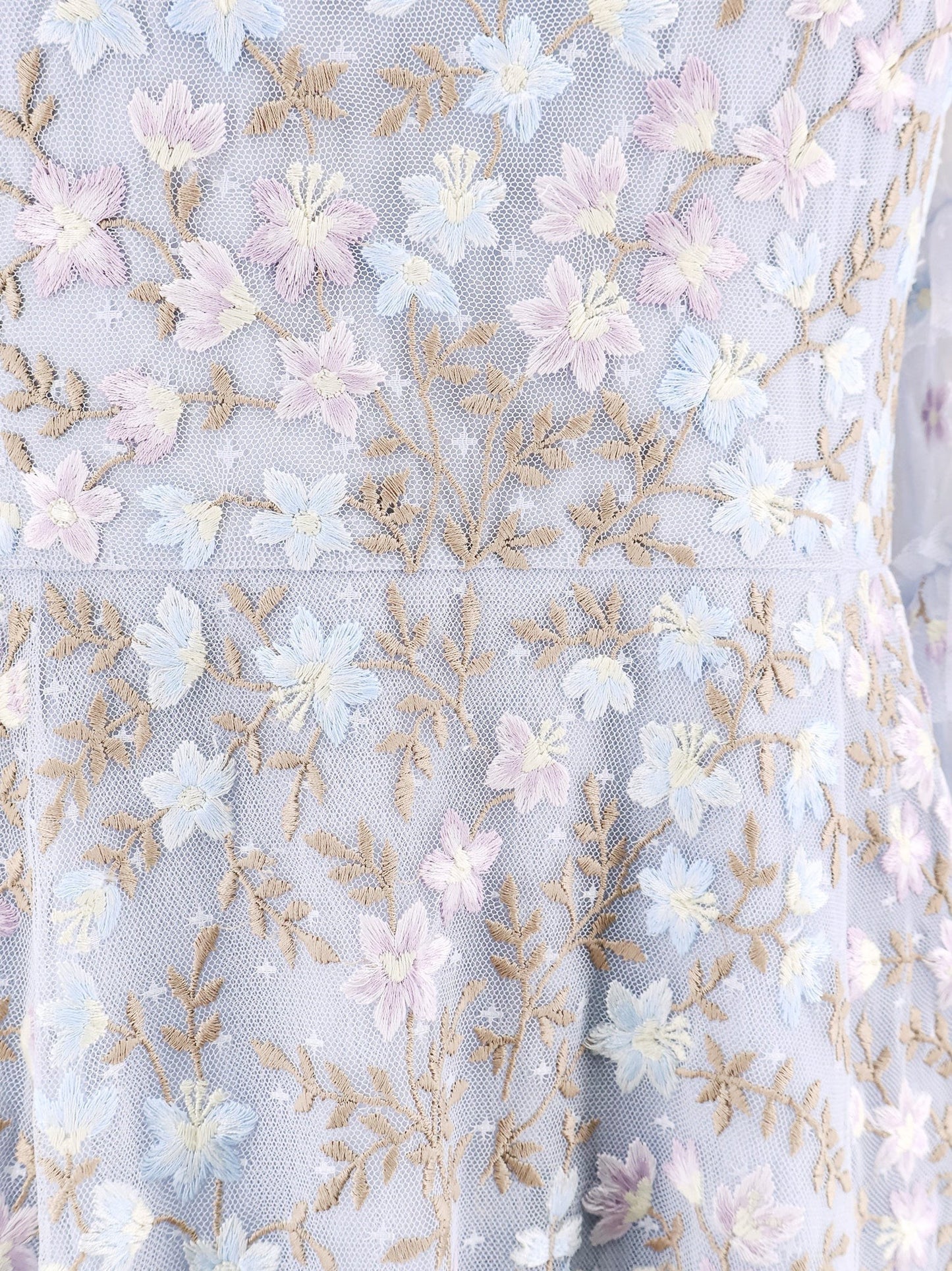 NEEDLE & THREAD Embroidered tulle long dress