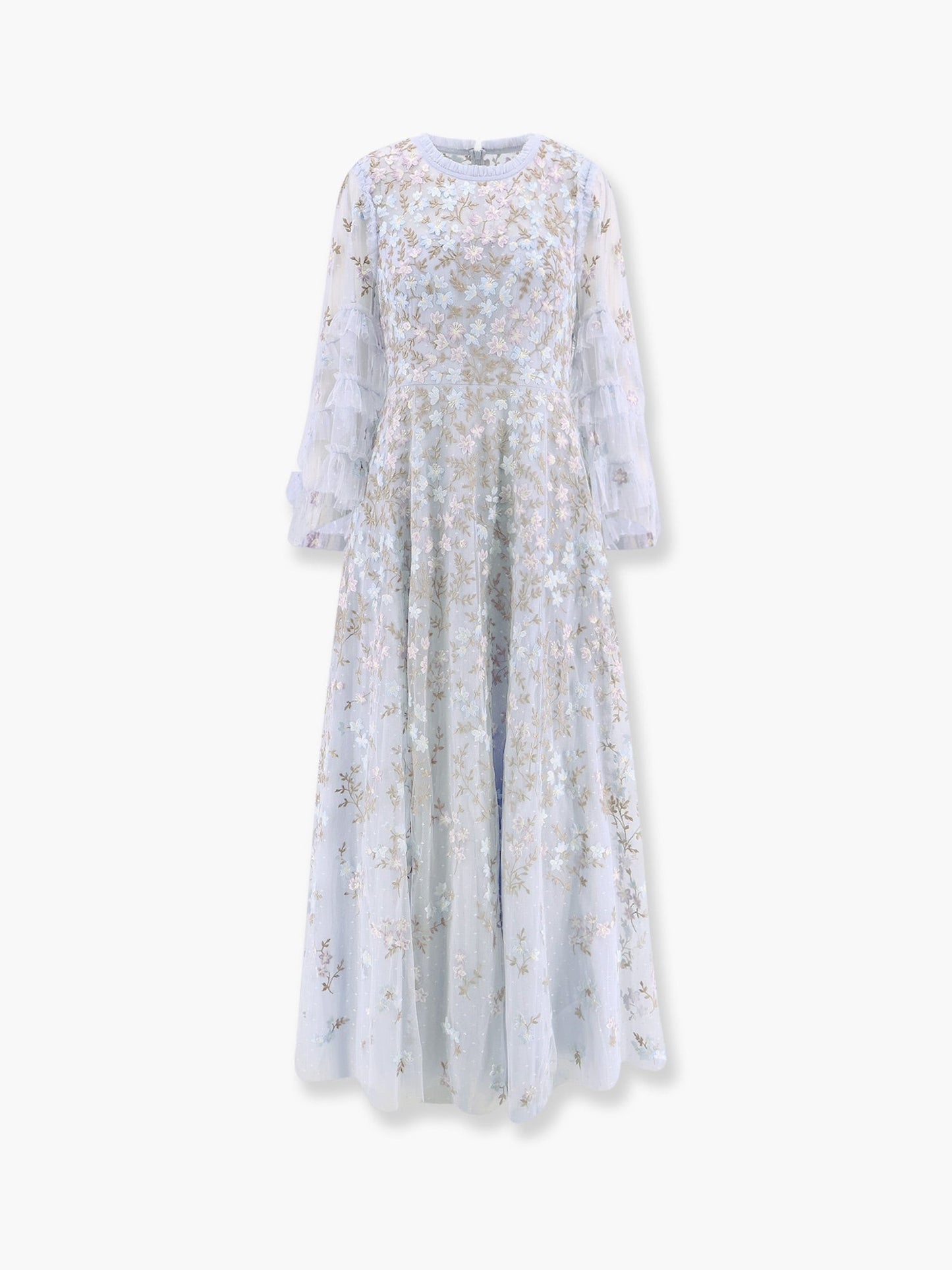 NEEDLE & THREAD Embroidered tulle long dress