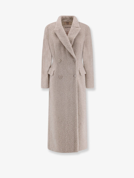 VALENTINI 1972 Faux sheepskin double-breasted coat