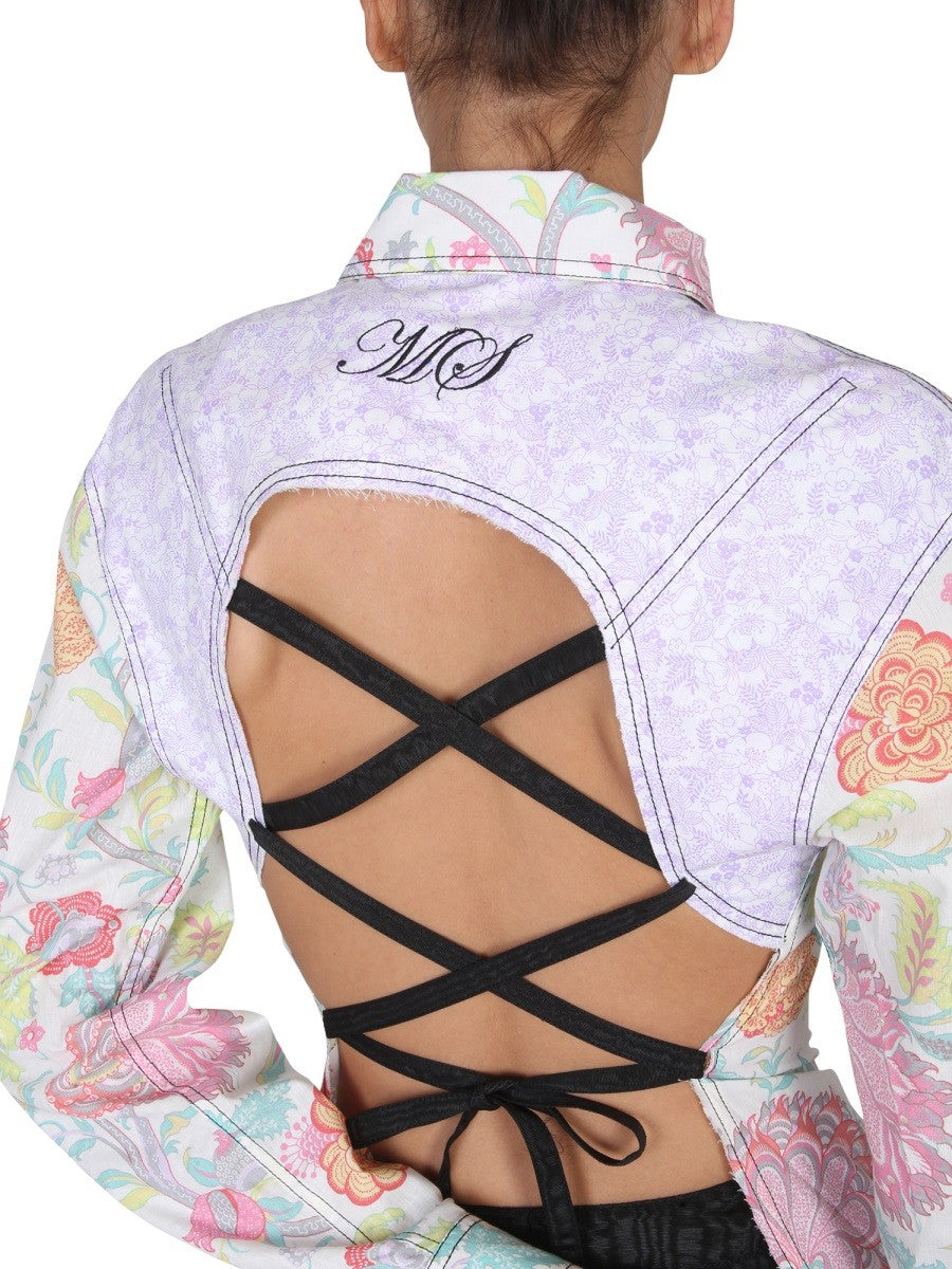 MARINE SERRE FLORAL PRINT SHIRT